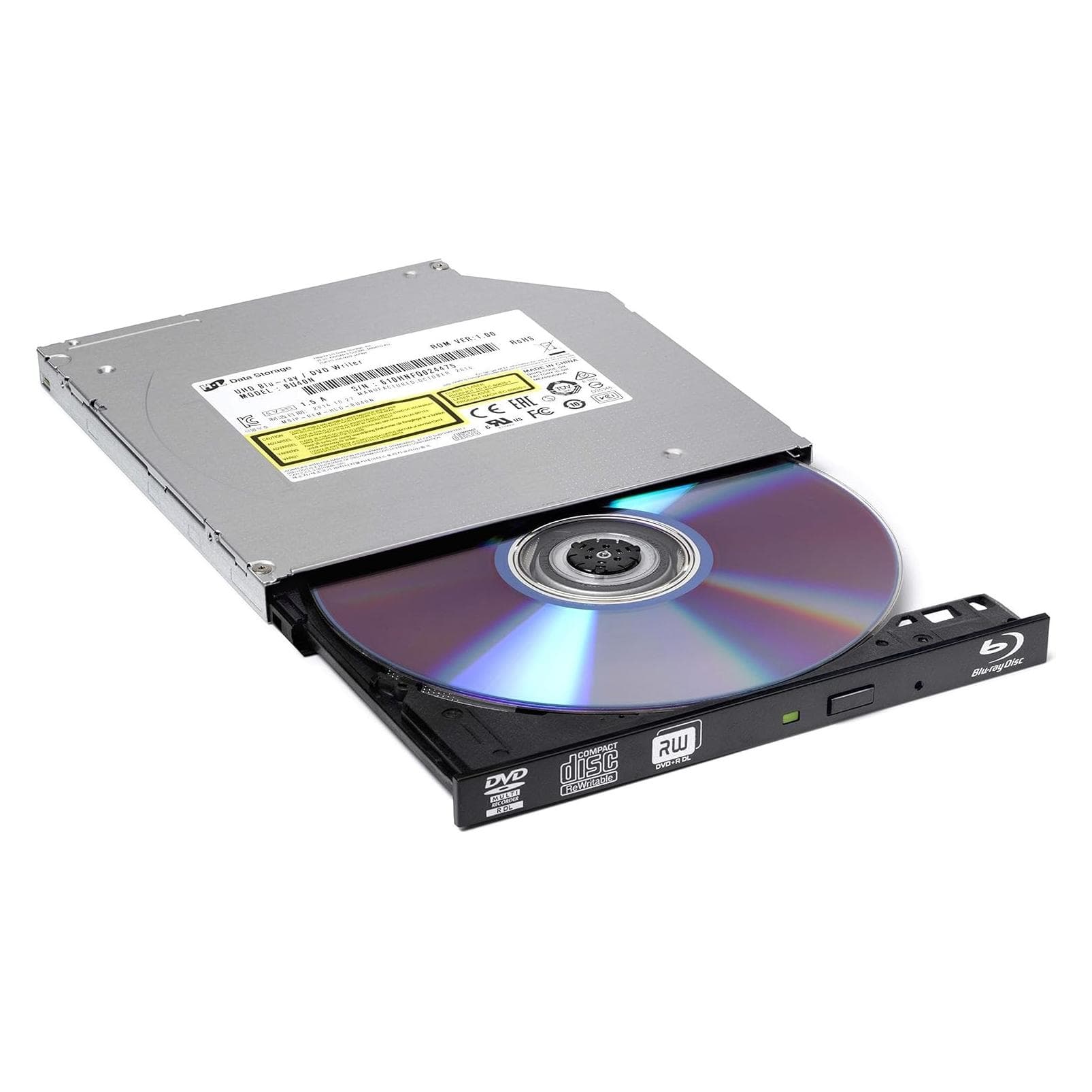 LG HLDS BU40N (Blu-ray brander, Blu-ray schijf, CD-brander, CD-station, DVD-brander, DVD-station), Optische drive, Zwart