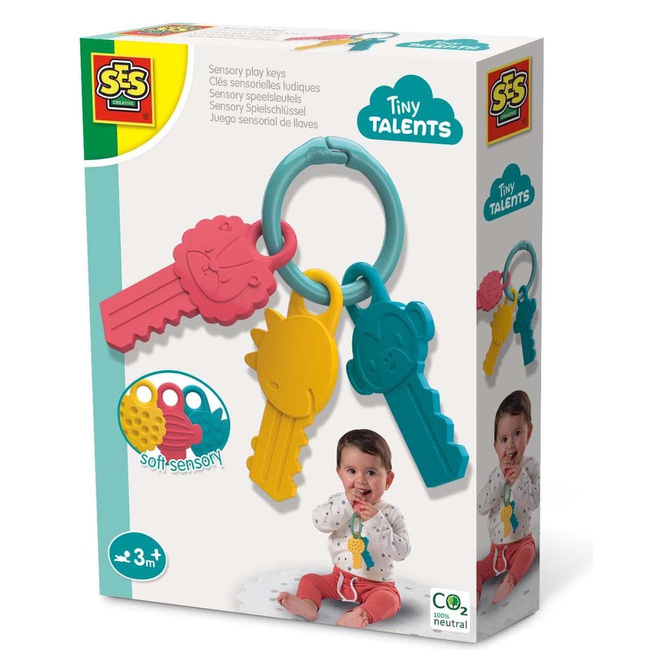 Ses, Unisex, Sleutelhanger, Tiny Talents Sensorische Speelknoppen, Veelkleurig