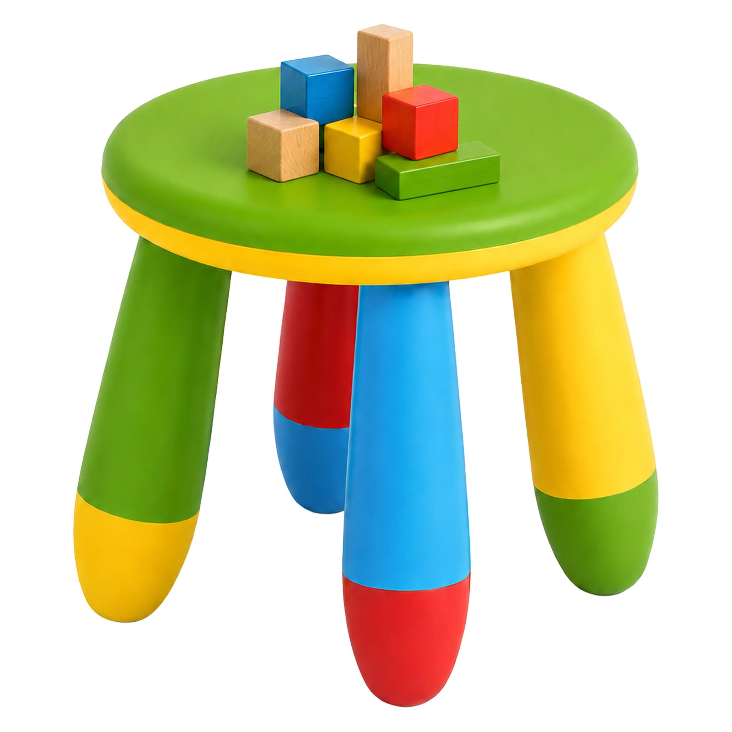 Relaxdays, Kinderstoel + kindertafel, Kinderkrukje – Gekleurd (Kinderkrukje, Kinderstoel)