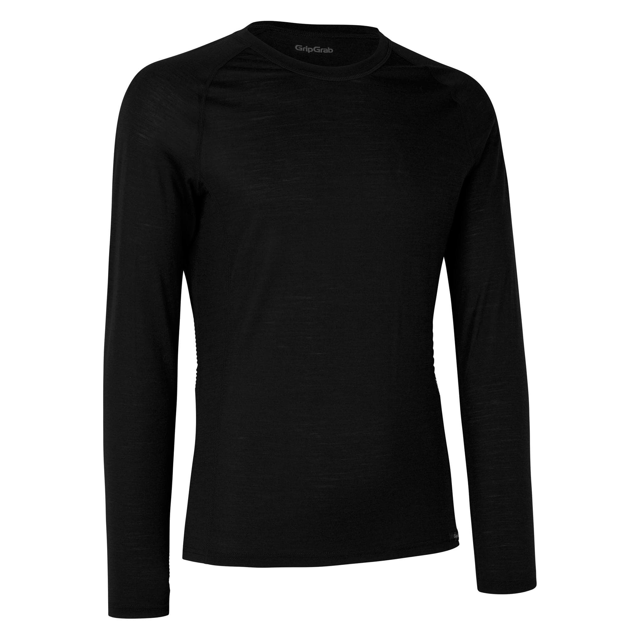 GripGrab, Unisex, Functioneel overhemd, Merino Polyvezel Lange Mouw Basislaag (XL), Zwart, XL