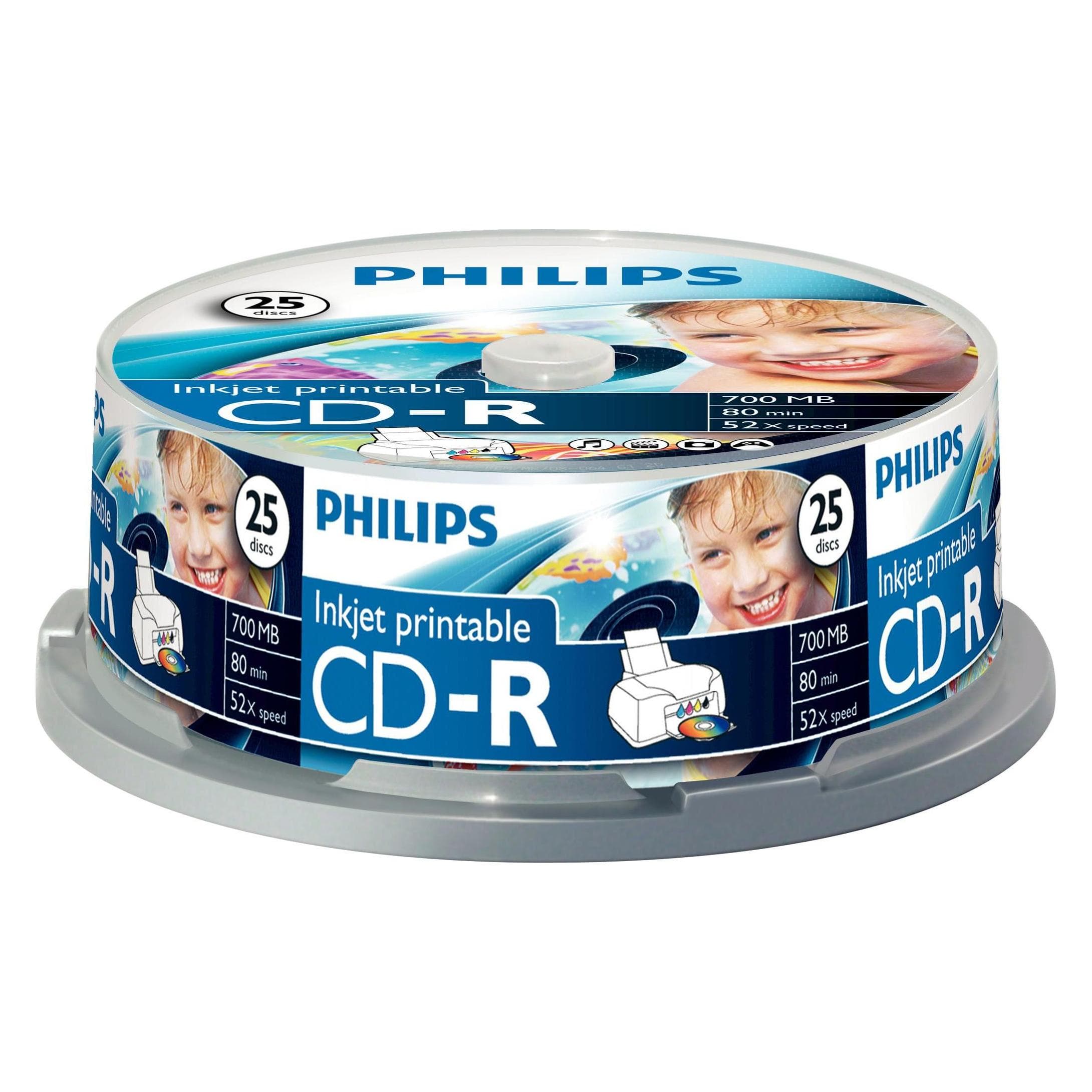 Philips 1x25 CD-R 80Min 700MB 52x IW SP (25x), Optische gegevensdrager