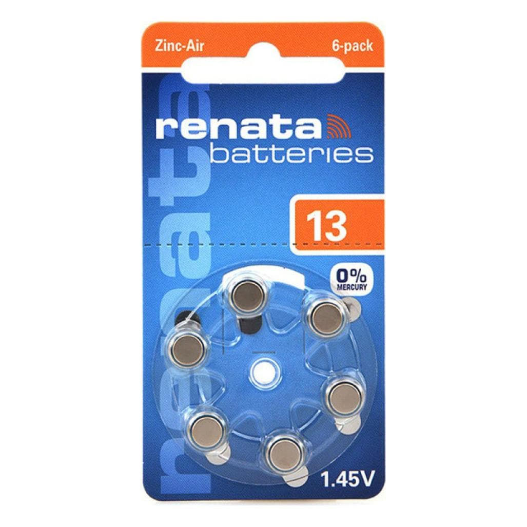 Renata Hoortoestel batterijen ZA13.DP6 0%HG (6 Pcs., ZA13 GP, 305 mAh), Batterijen