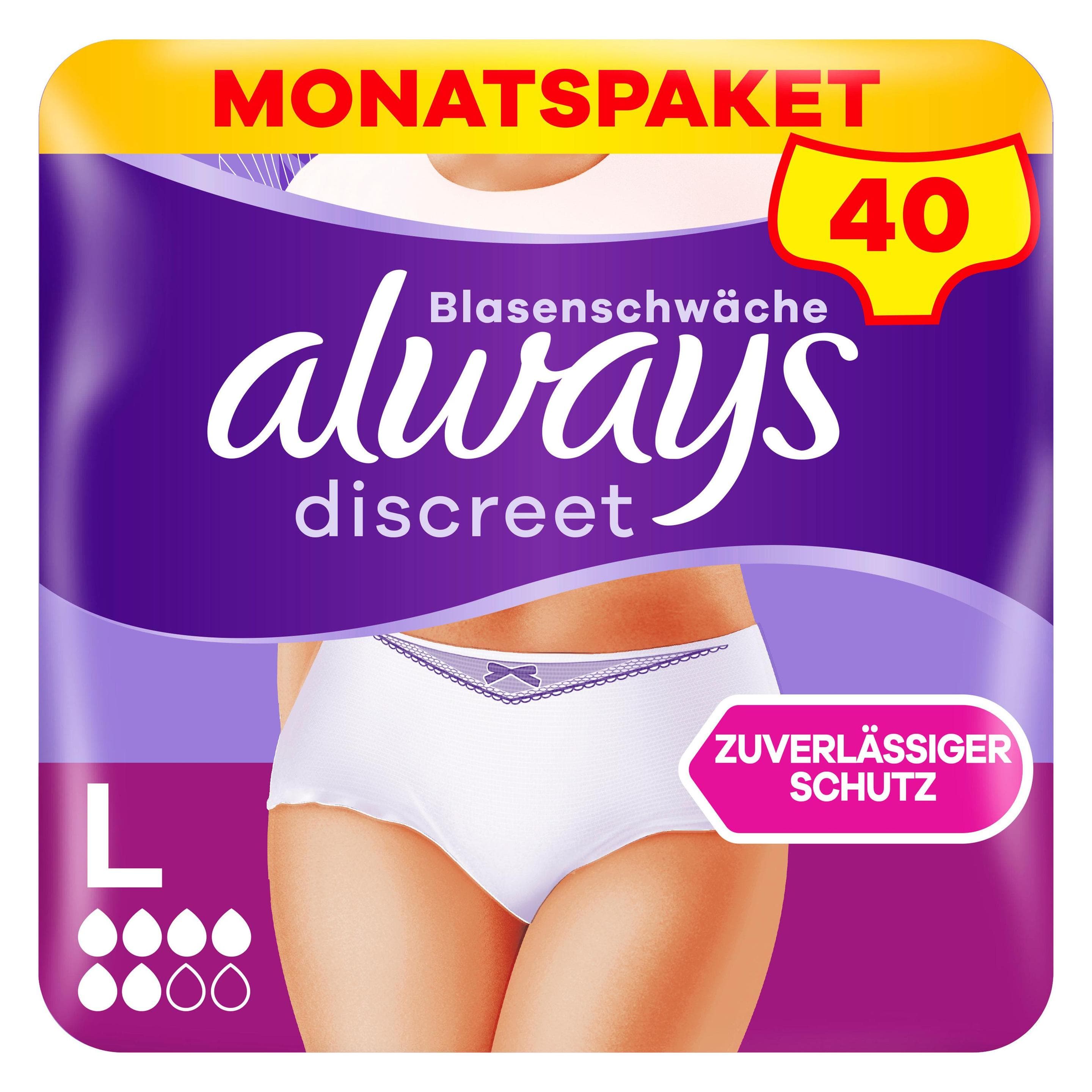 Always, Incontinentie hygiëne, Discreet (40x, Groot)