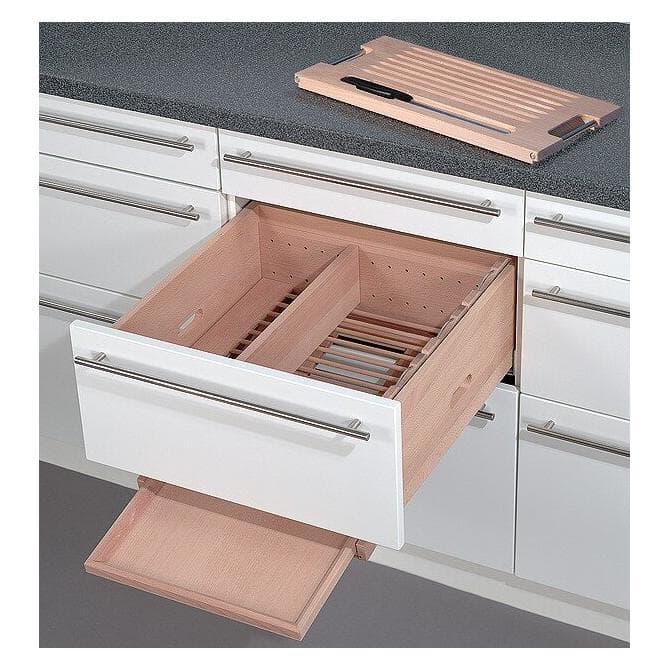 Meyer Broodlade inbouwklare complete set met volledig uittrekbare BLUM, Brood bewaren, Bruin