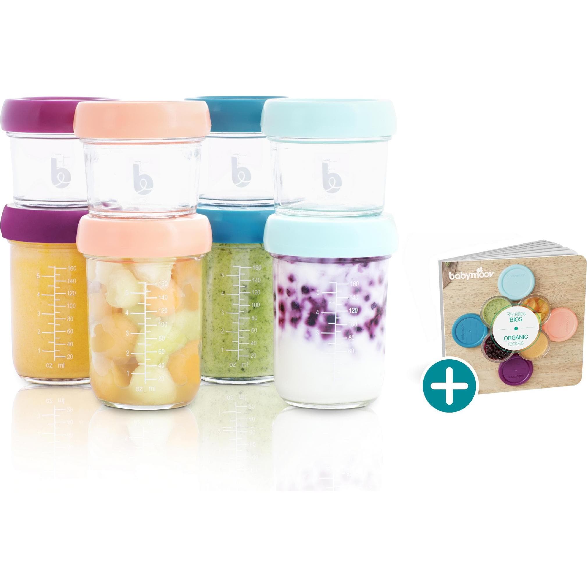 Babymoov, Potje voor babyvoeding, Babybols 4x120ml 4x220ml + receptenboek