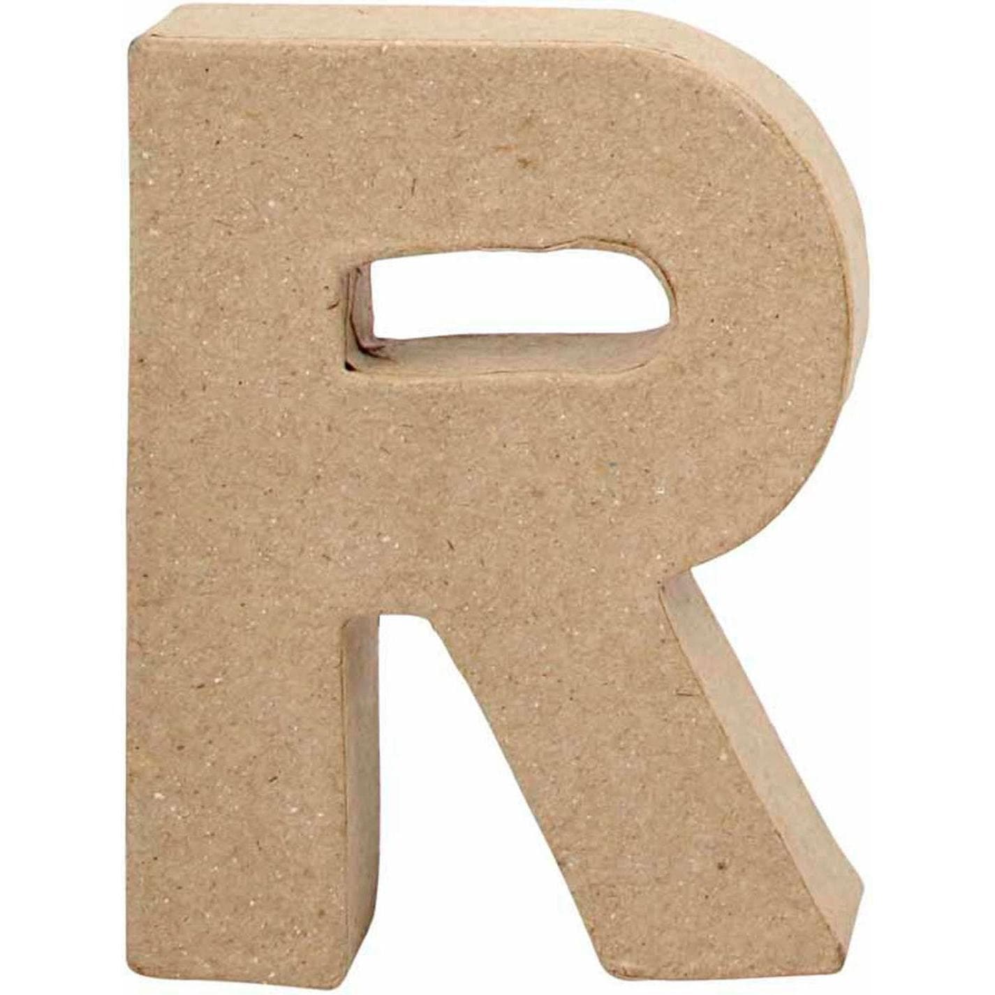 Creativ Company, Houten letters + stoffen letters, Letter papier-maché klein - R