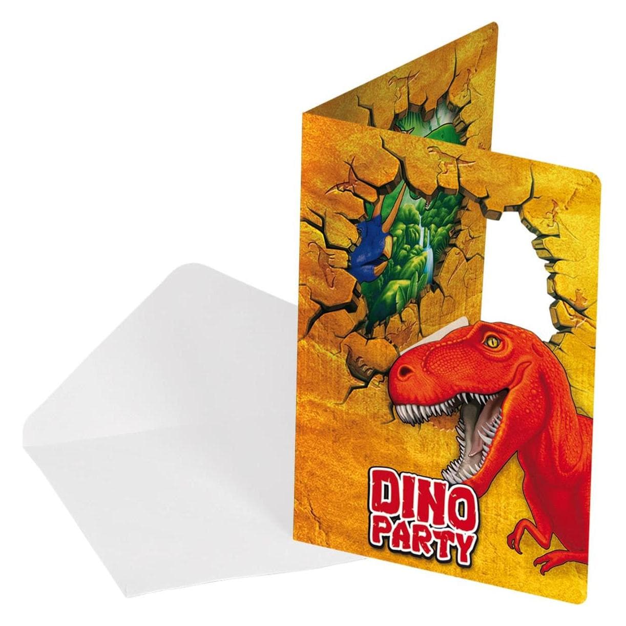 Folat, Wenskaart, Dino Uitnodigingen 6st. (6 Pcs.)