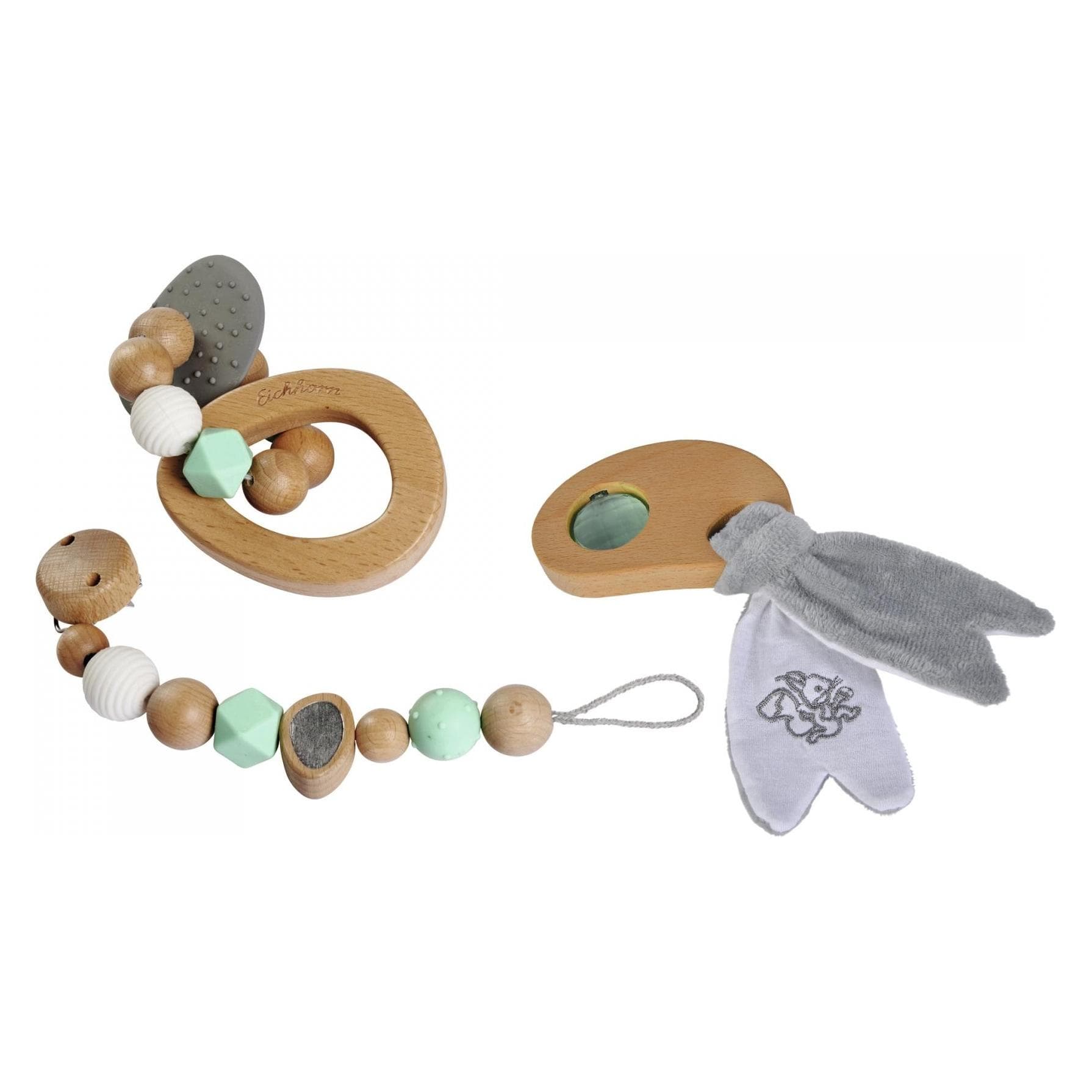 Eichhorn, Grijpend speelgoed, Baby Pure Houten Cadeauset, 3dlg.