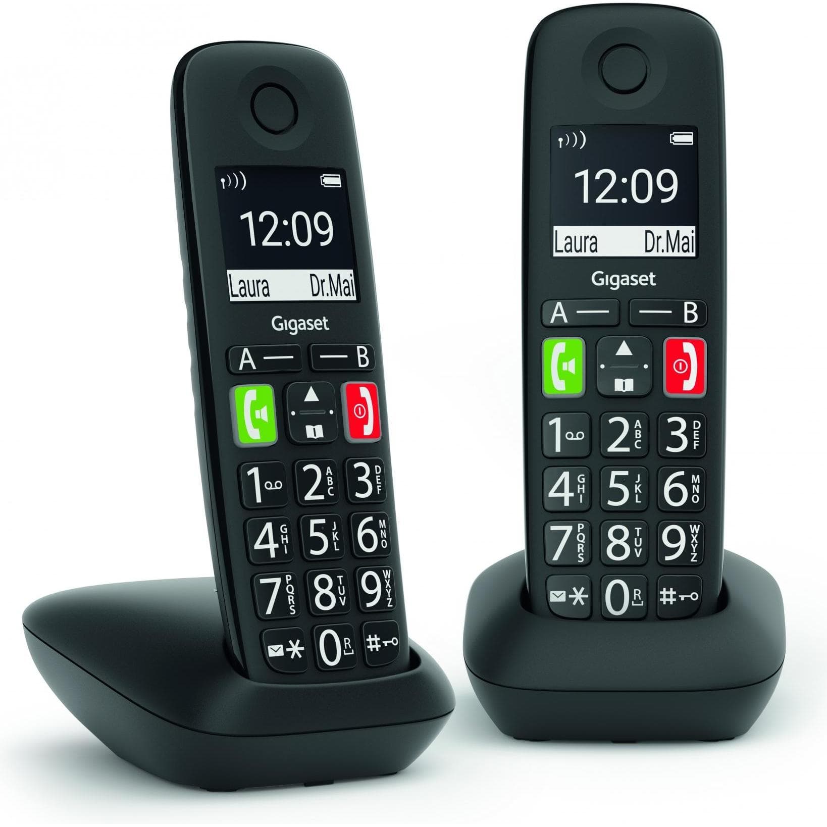 Gigaset E290 Duo (DE versie), Telefoon, Zwart