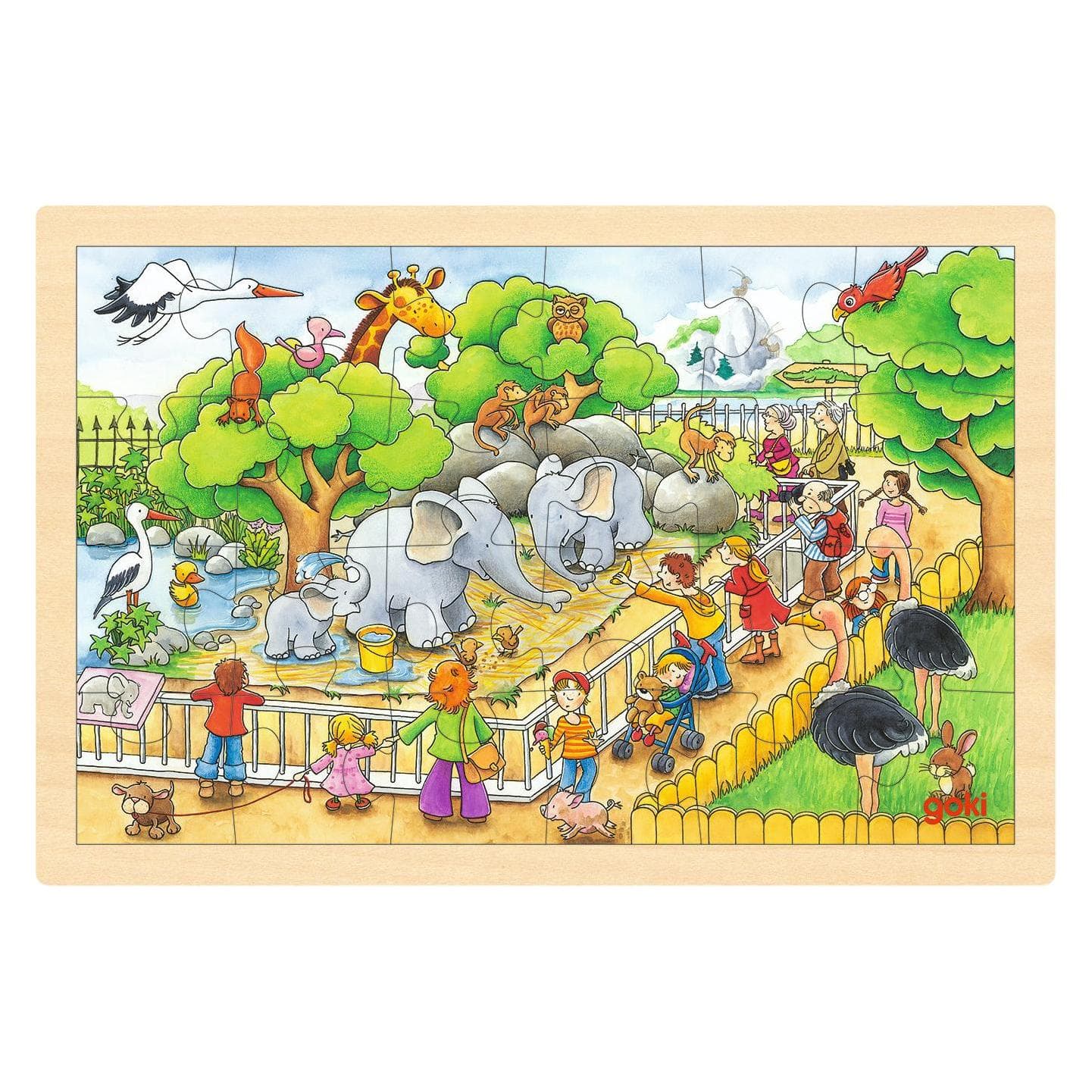 Goki Dierentuinbezoek inlegpuzzel (24 onderdelen)