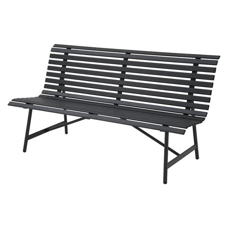 Domoletti, Tuinbank, Outdoor bench, black, 160 x 68.5 x 87.5 cm
