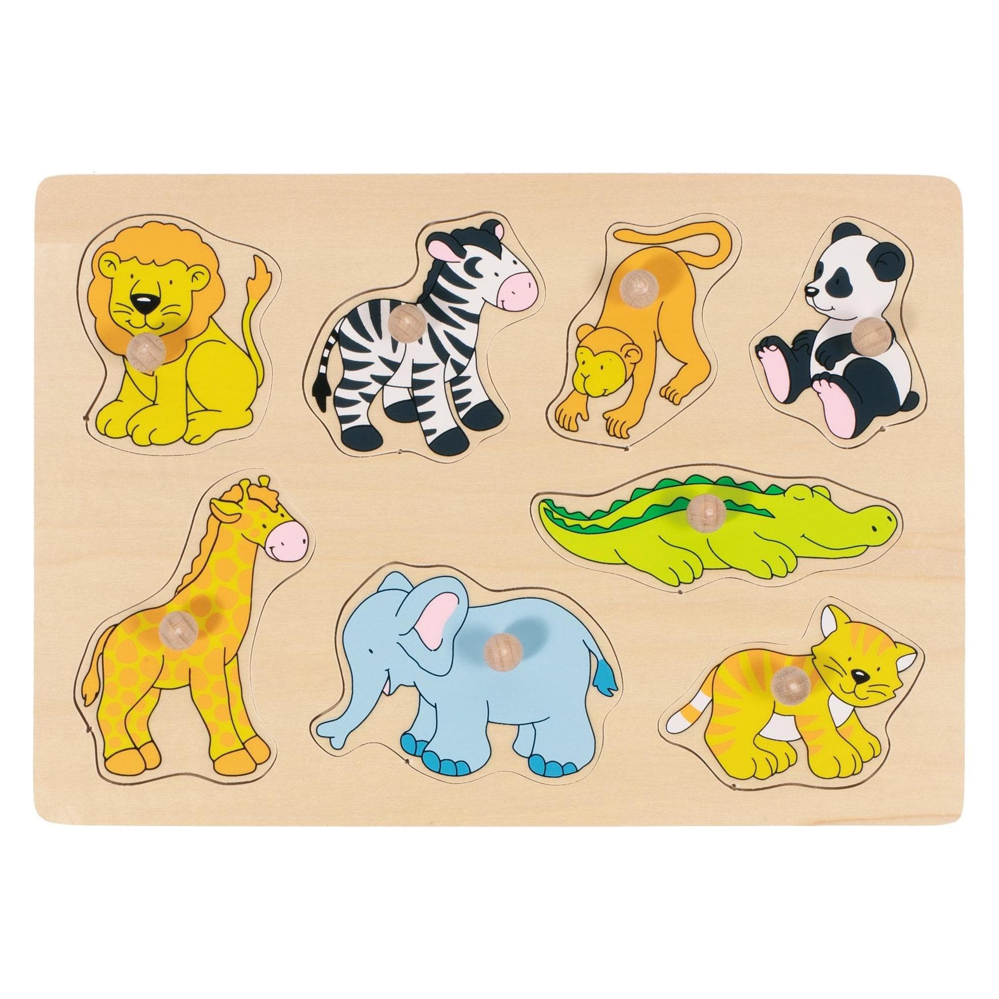 Goki Houten Bubbel Puzzel Wilde Dieren (8 onderdelen)
