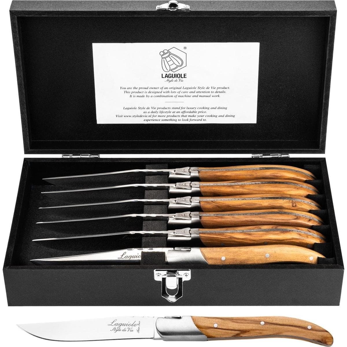 Laguiole Steakmes, Bestek, Bruin, Zilver