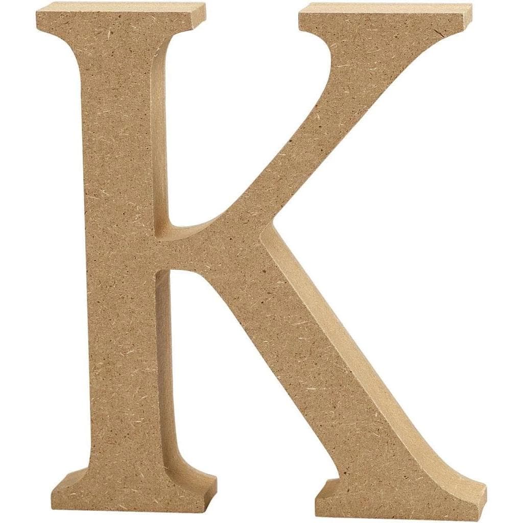 Creativ Company, Houten letters + stoffen letters, Houten letter K