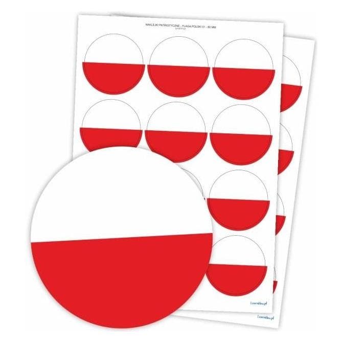 LearnHow, Stickers, Patriotische Aufkleber - Polnische Flagge 60 mm 24 Stk. (24 Sticker)
