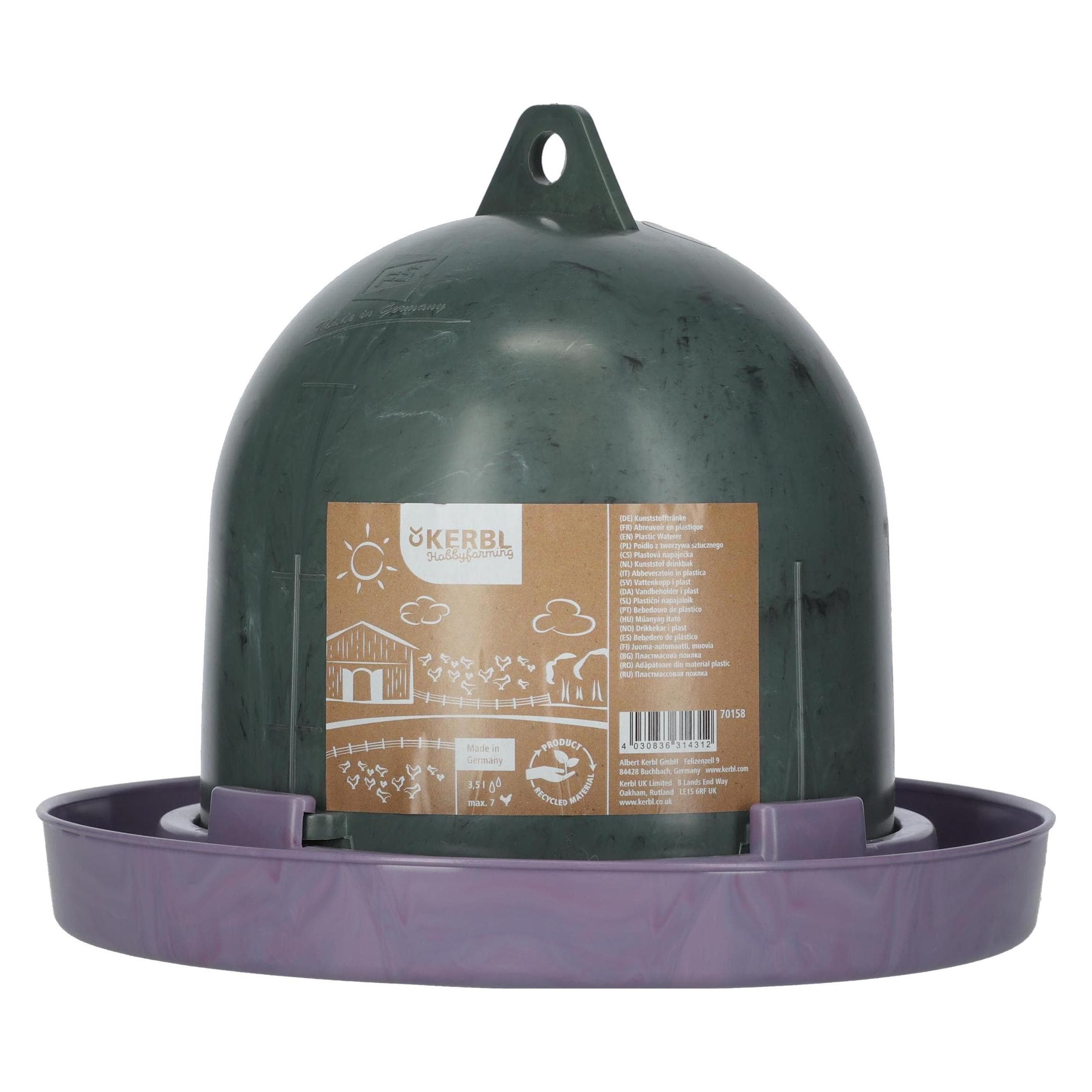 Kerbl Vogelbad 3,5 l, Groen (350 cl), Voerbakje