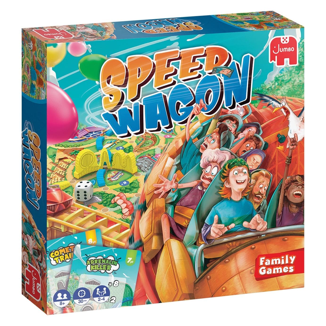 Jumbo Speedwagon, d/f/i vanaf 8 jaar, 2-4 spelers, spannend achtbaanspel. (Duits, 2 - 4 Spelers)