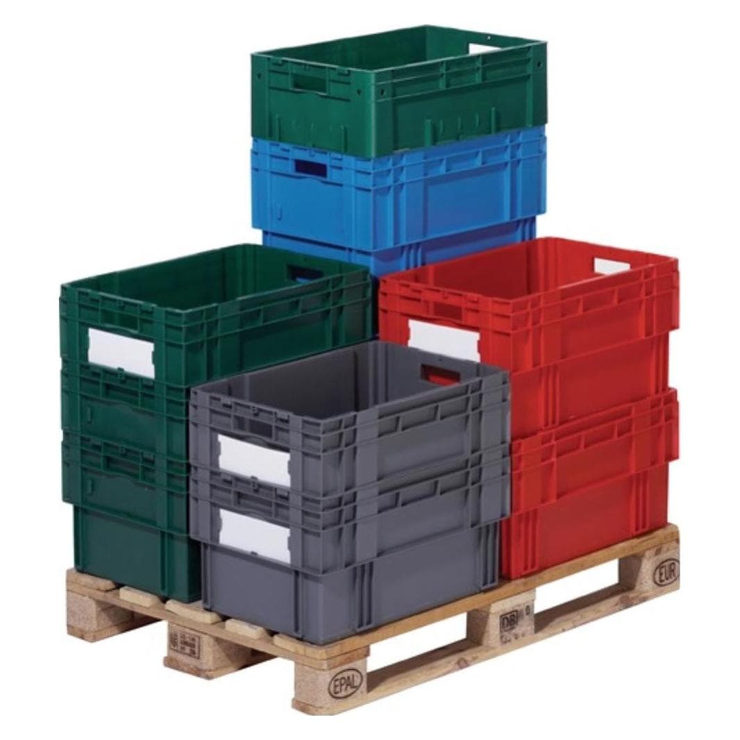 LA-KA-PE, Opslagcontainer, Roterende stapelbak PP grijs L600xB400xH420mm