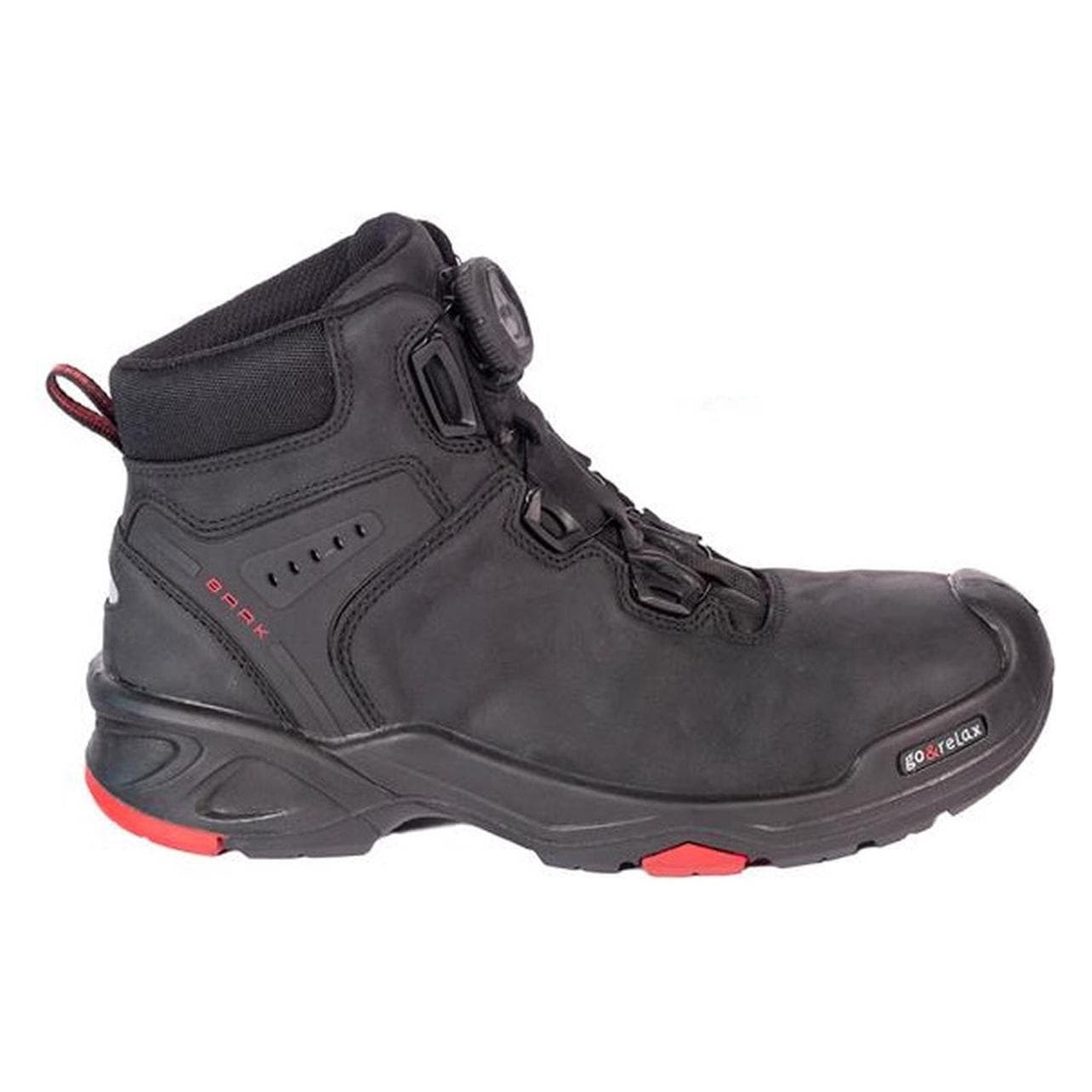 Baak, Werkschoenen, Veiligheidslaars Braxton maat 41 zwart/rood S3 SRC HRO EN ISO 20345 rundleer (S3, 41)