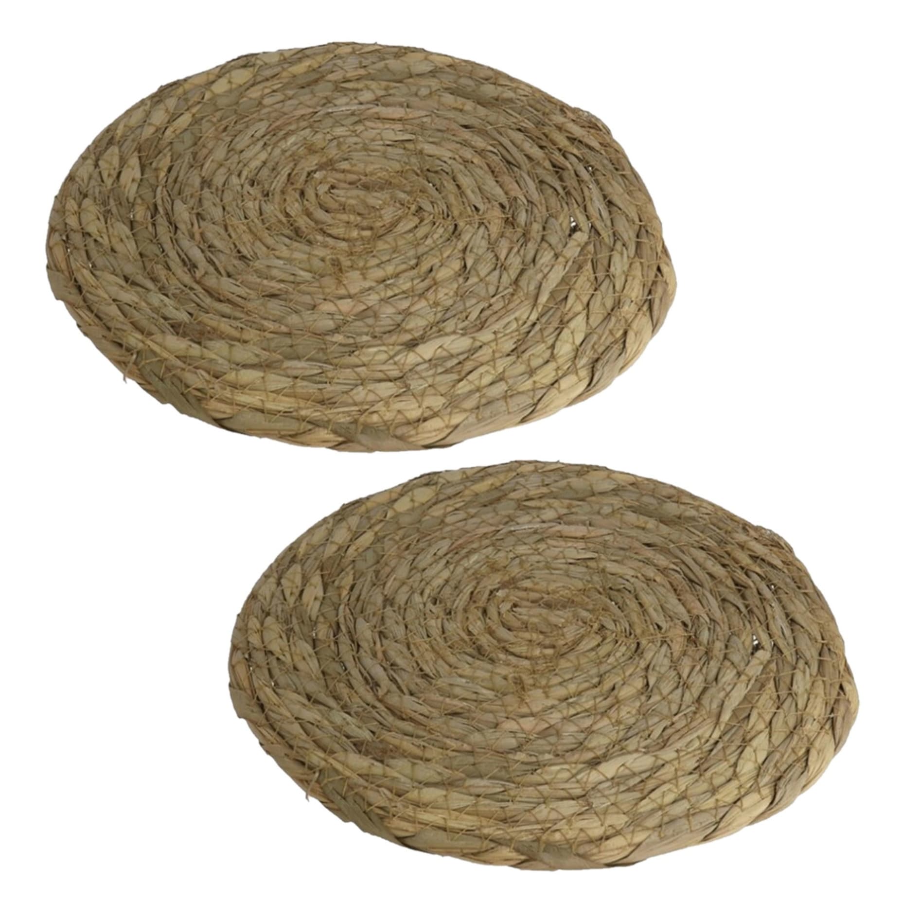 Gerimport Pannenonderzetter - 2x - hittebestendig - zeegras - rond - 22 cm