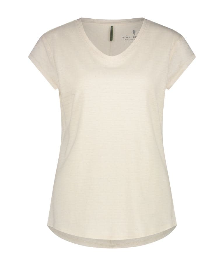 Vacationer V-Nk S/S Shirt Dames Undyed L