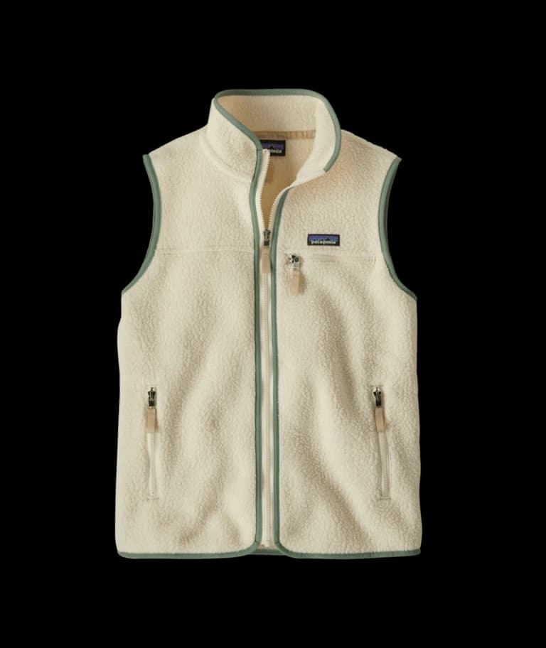 Retro Pile Bodywarmer Dames Natural w/Ellwood Green L