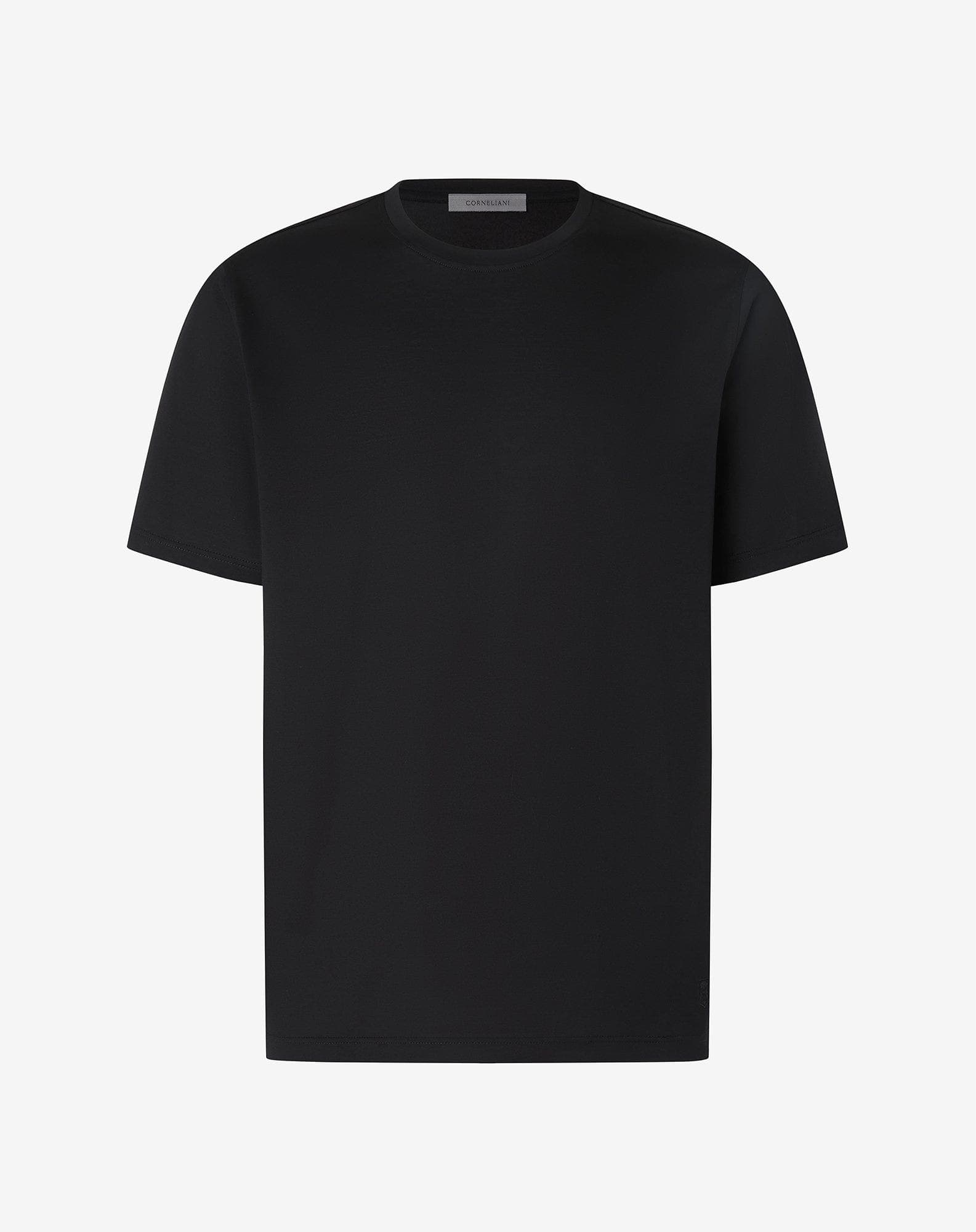 Black crew neck pure cotton t-shirt