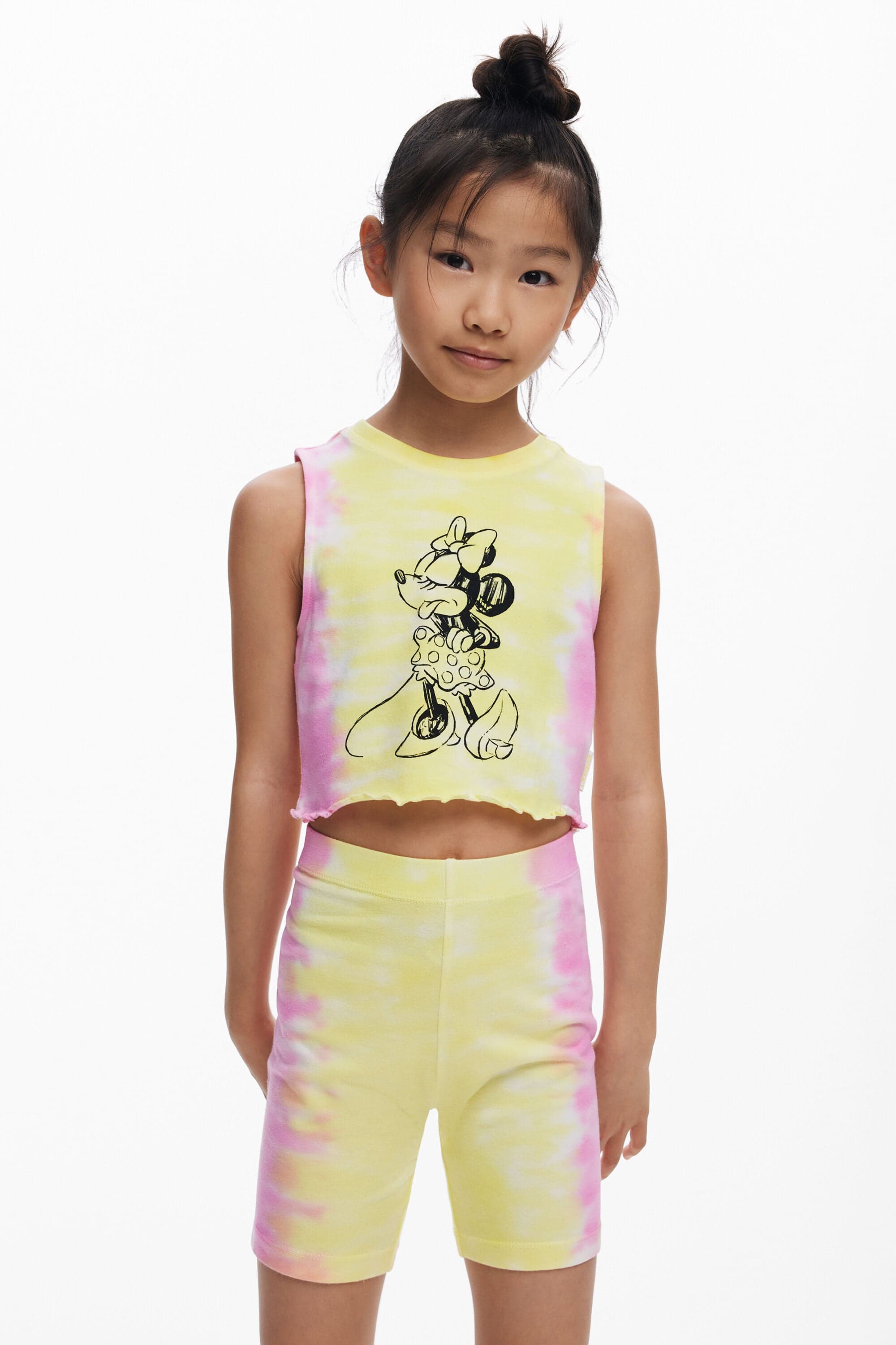 Desigual, Tie-dye leggings, Kinderen, Katoen, Geel, M