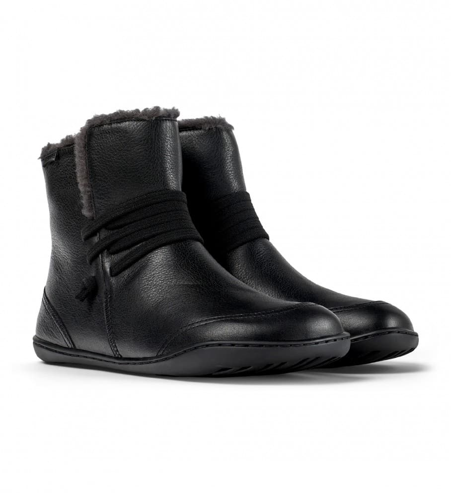 Camper pour femme. K400505-012 Peu Cami Leather Ankle Boots black (37), Cuir, Noir, Plat, Aucun, Casuel