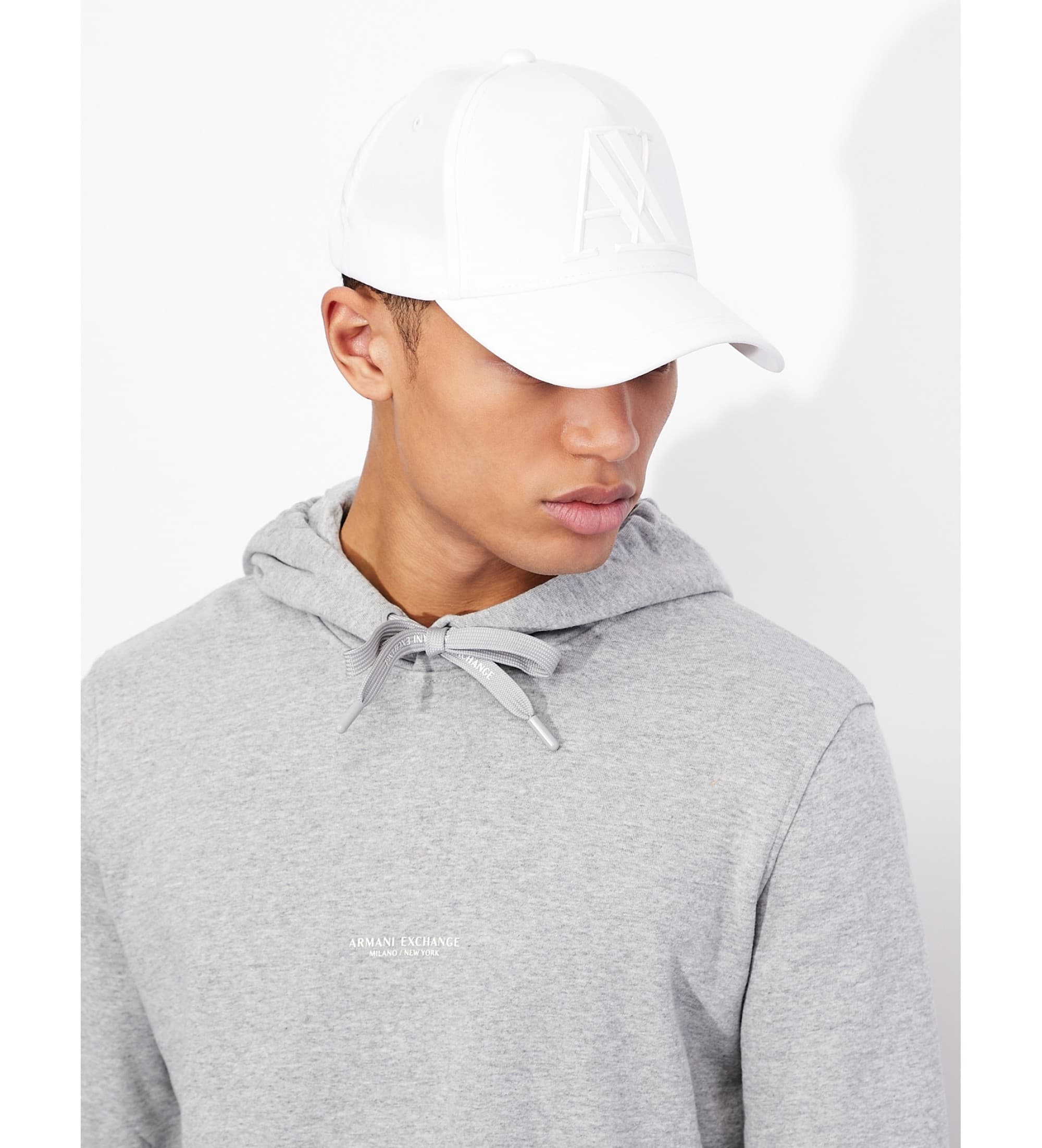 A|X Armani Exchange pour homme. 954079CC51800010 Capuchon blanc (OSFA), Casuel, Coton