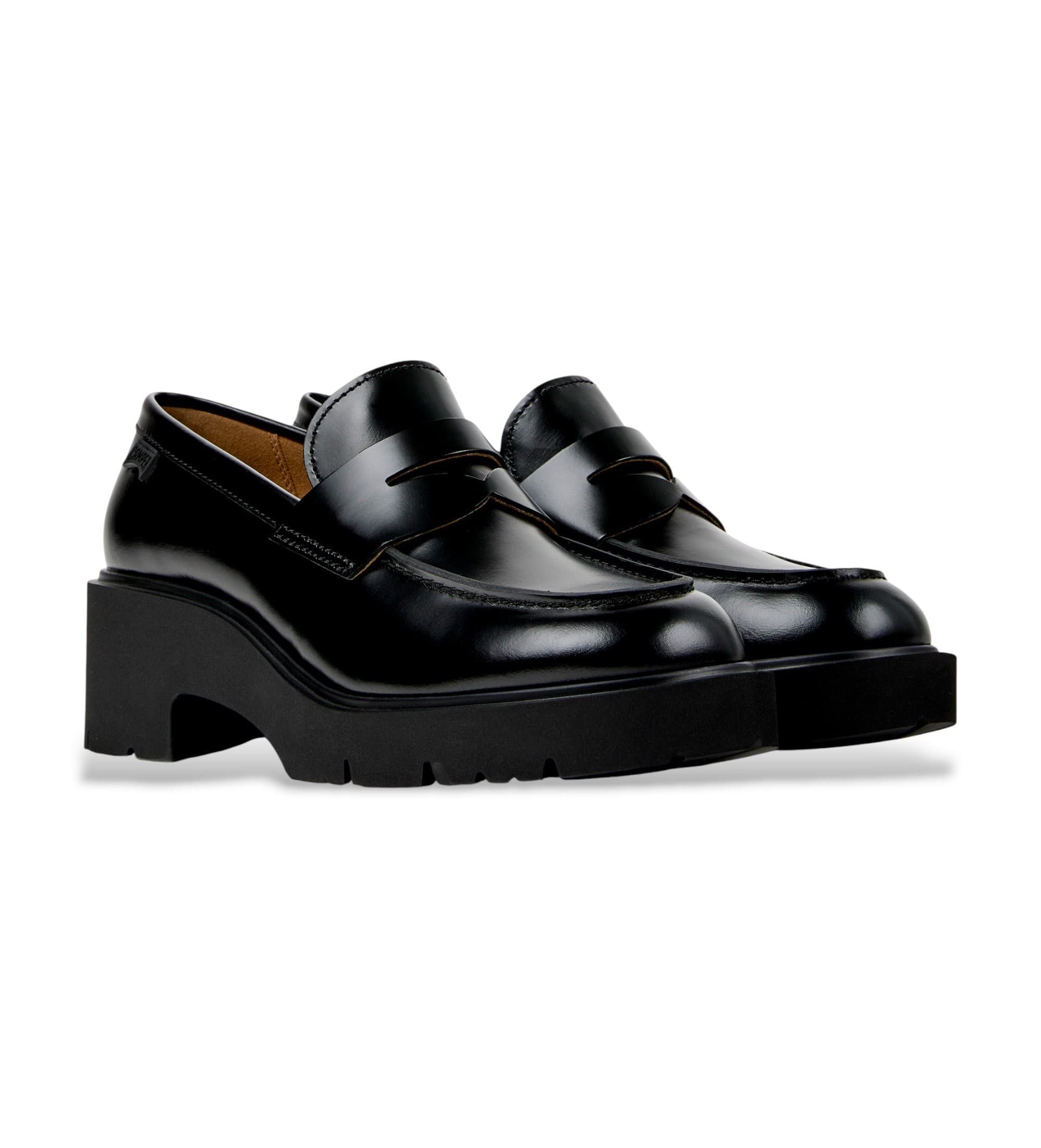 Campervoor vrouwen. K201425-002 Milah Leren Mocassins zwart (38), Leer, 3 tot 5 cm, Geen, Casual, Feest, Klassiek