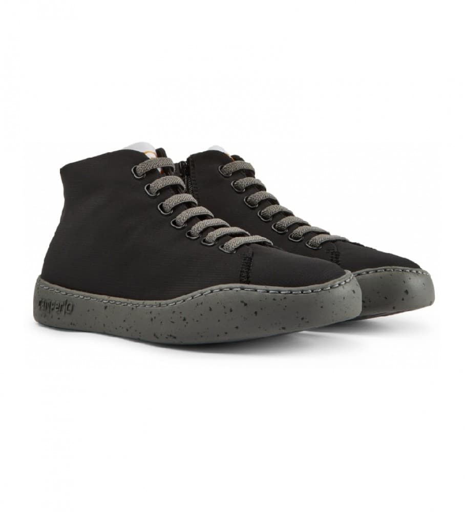 Camper pour femme. K400374-009 Chaussures Peu Touring noir, gris (40), Plat, Fermeture éclair, Casuel, Polyester recyclé
