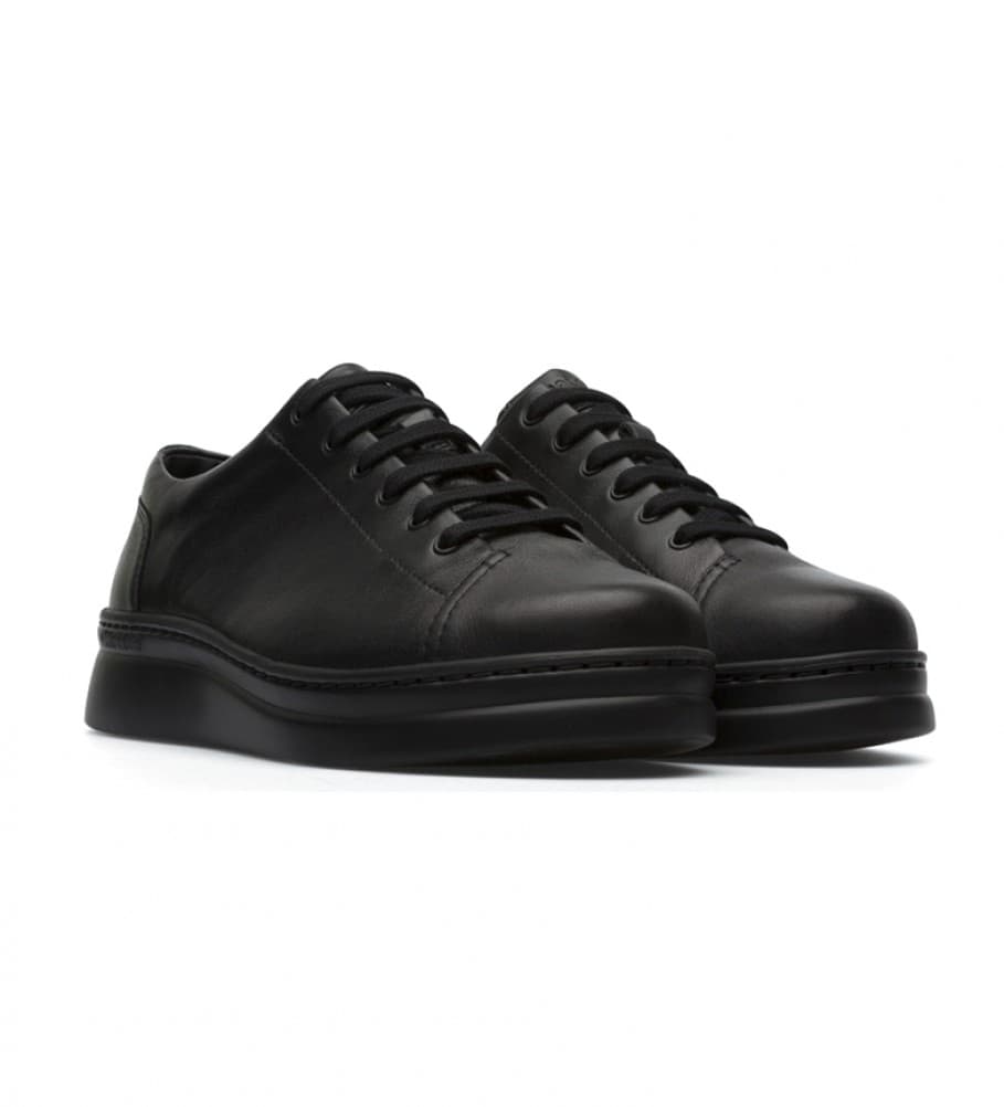 Camper pour femme. K200508-042 Baskets Runner Up en cuir noir (38), Plat, Lacets, Casuel