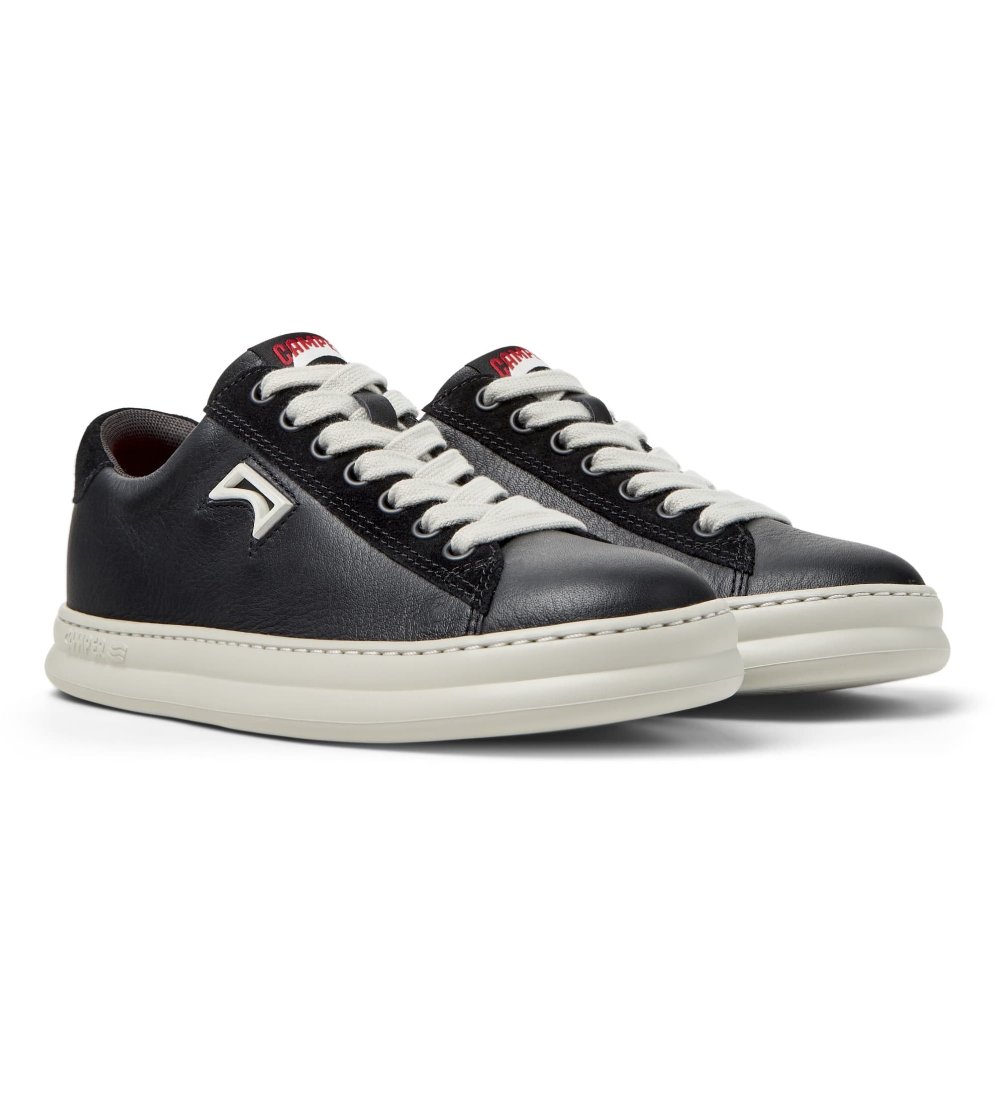 Camper pour femme. K201855-002 Runner Four chaussures en cuir noir (36), Plat, Lacets, Casuel