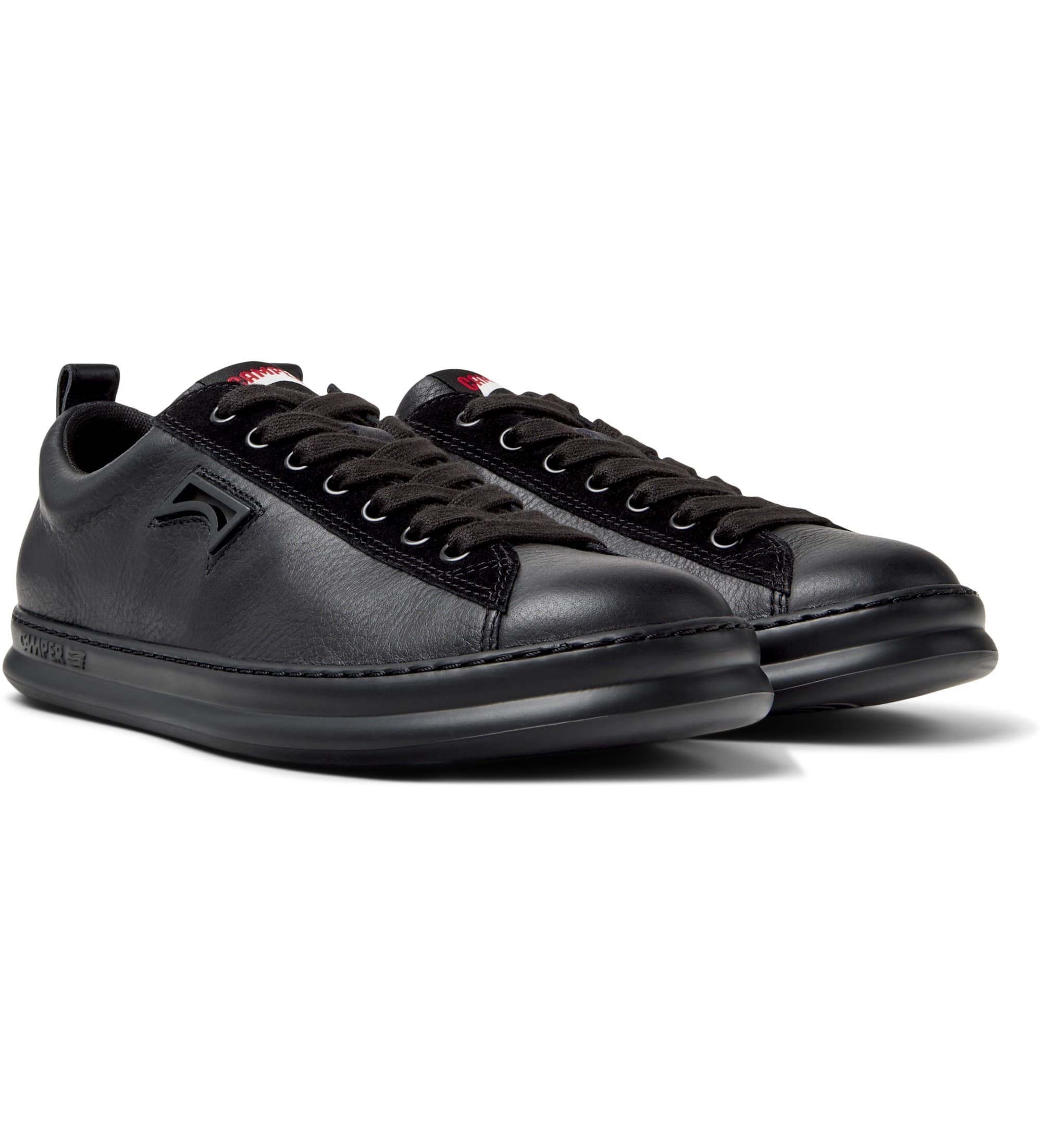 Campervoor mannen. K101052-004 Runner Four leren schoenen zwart (41), Leer, Plat, Veters, Casual