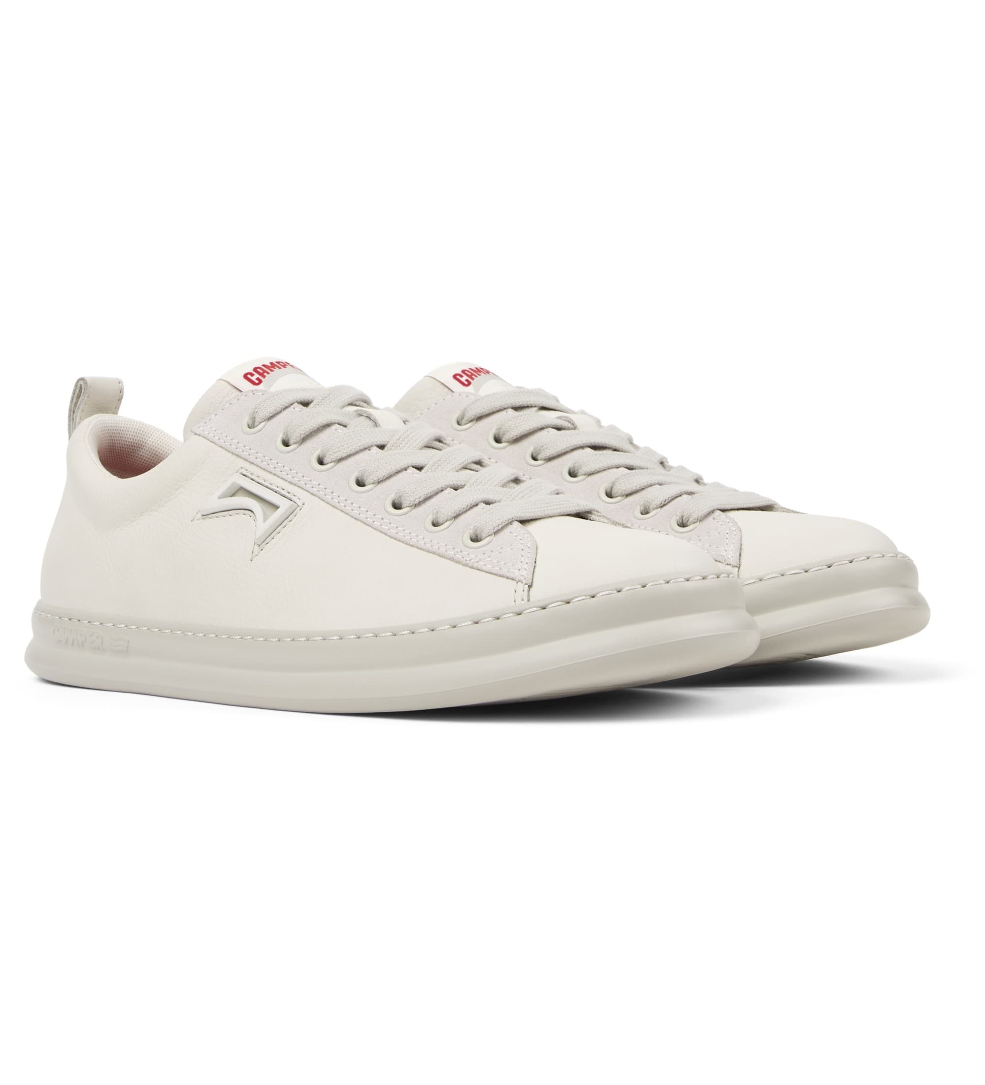 Campervoor mannen. K101052-003 Runner Four leren sportschoenen wit (41), Leer, Plat, Veters, Casual