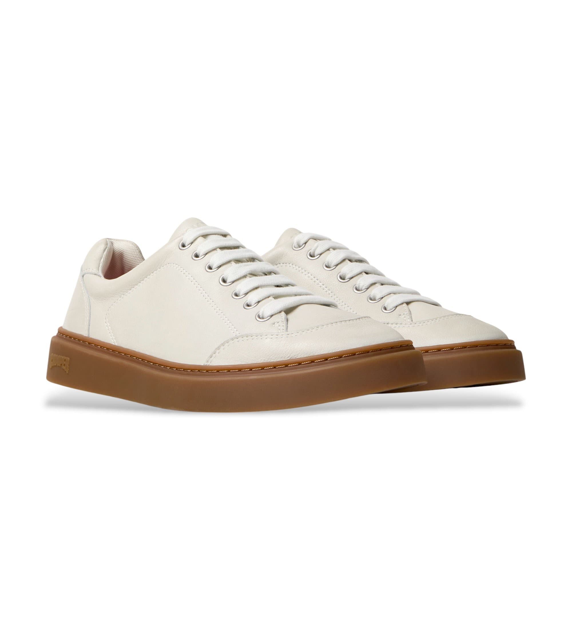 Camper pour homme. K101105-009 Baskets en cuir Runner Twentyfive Off-White (44), Blanc, Plat, Lacets, Casuel