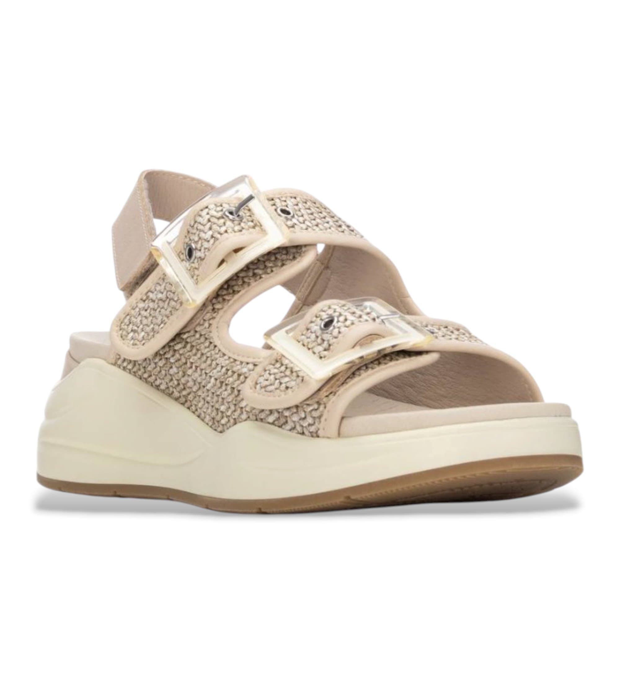 Carmela pour femme. 16326701-BEIGE Sandales 163267 beige (37), Tissu, 3 à 5 cm, Boucle, Casuel