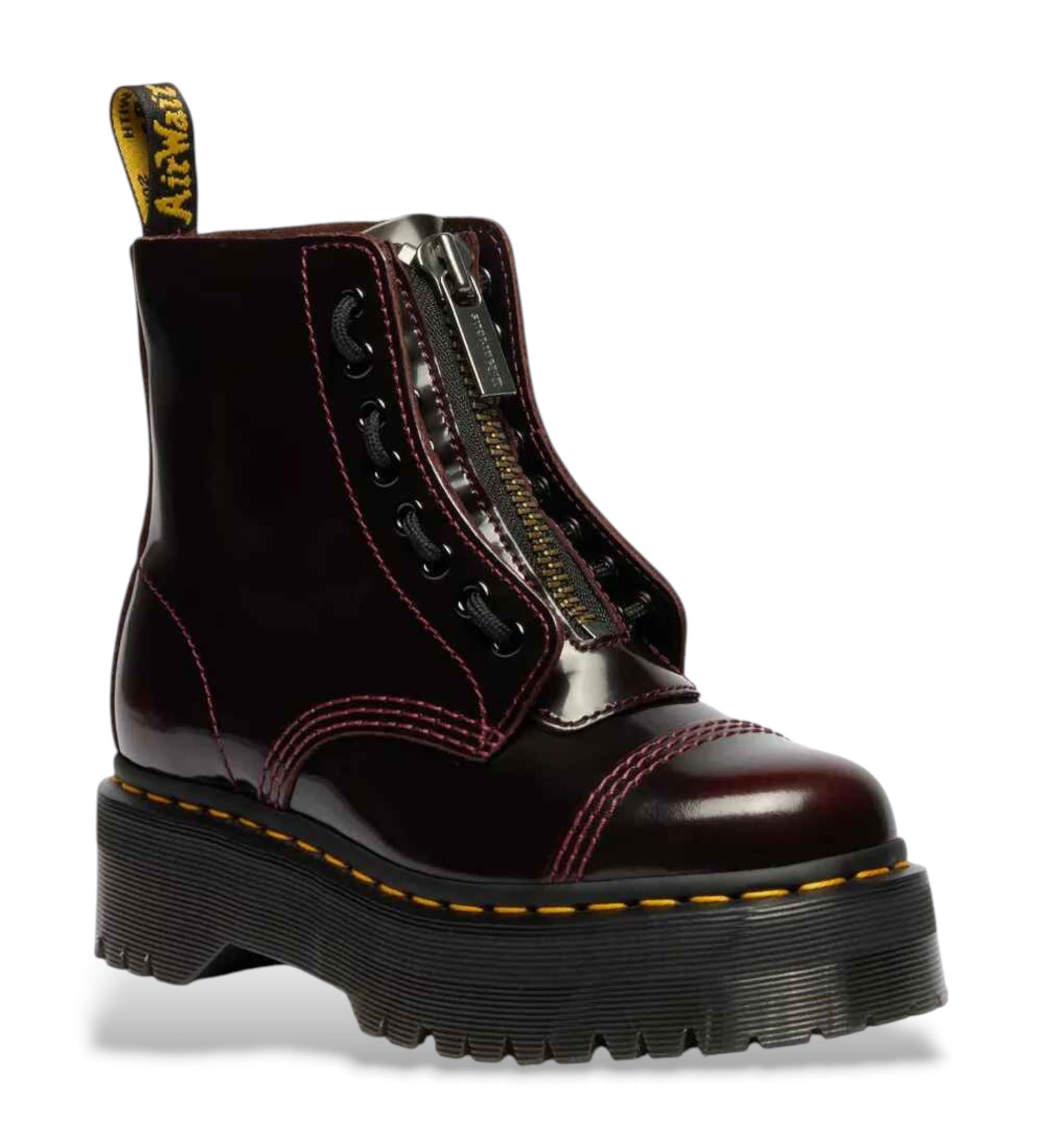 Dr Martensvoor vrouwen. 25233600 Sinclair Arcadia kersenrode leren laarzen (38), Leer, Plat, Veters, Casual, Granaatappel