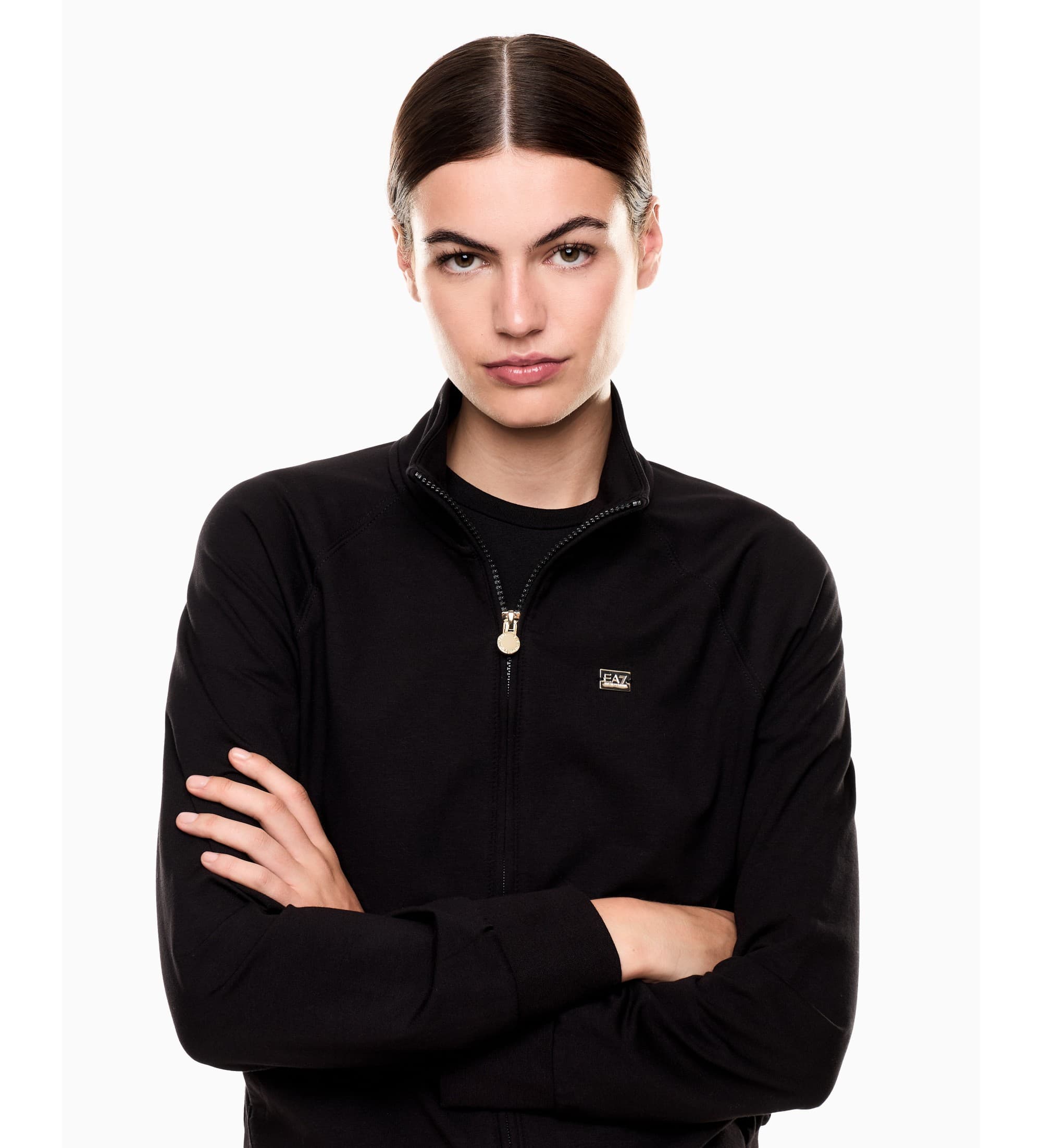 EA7 für Damen. 7W000457_AF13135 Sweatshirt Core Lady schwarz (L), Lässig, Baumwolle