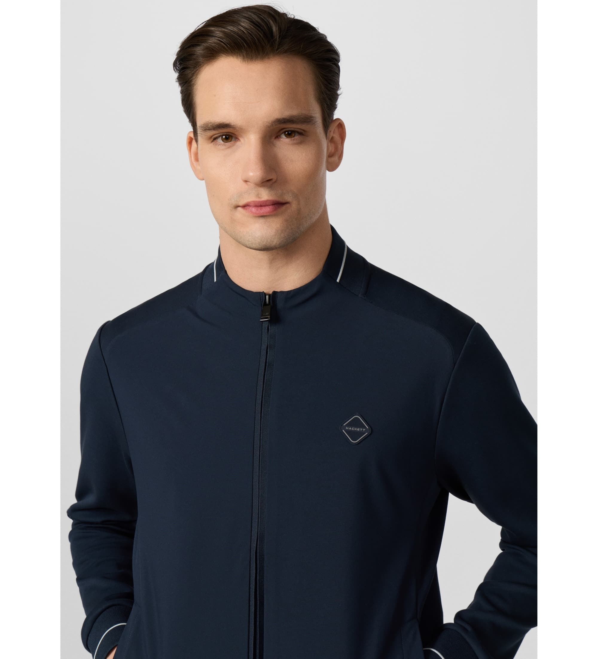 Hackett London pour homme. HM5800114 Sweat-shirt Hs Tech Track bleu marine (M), Casuel, Coton
