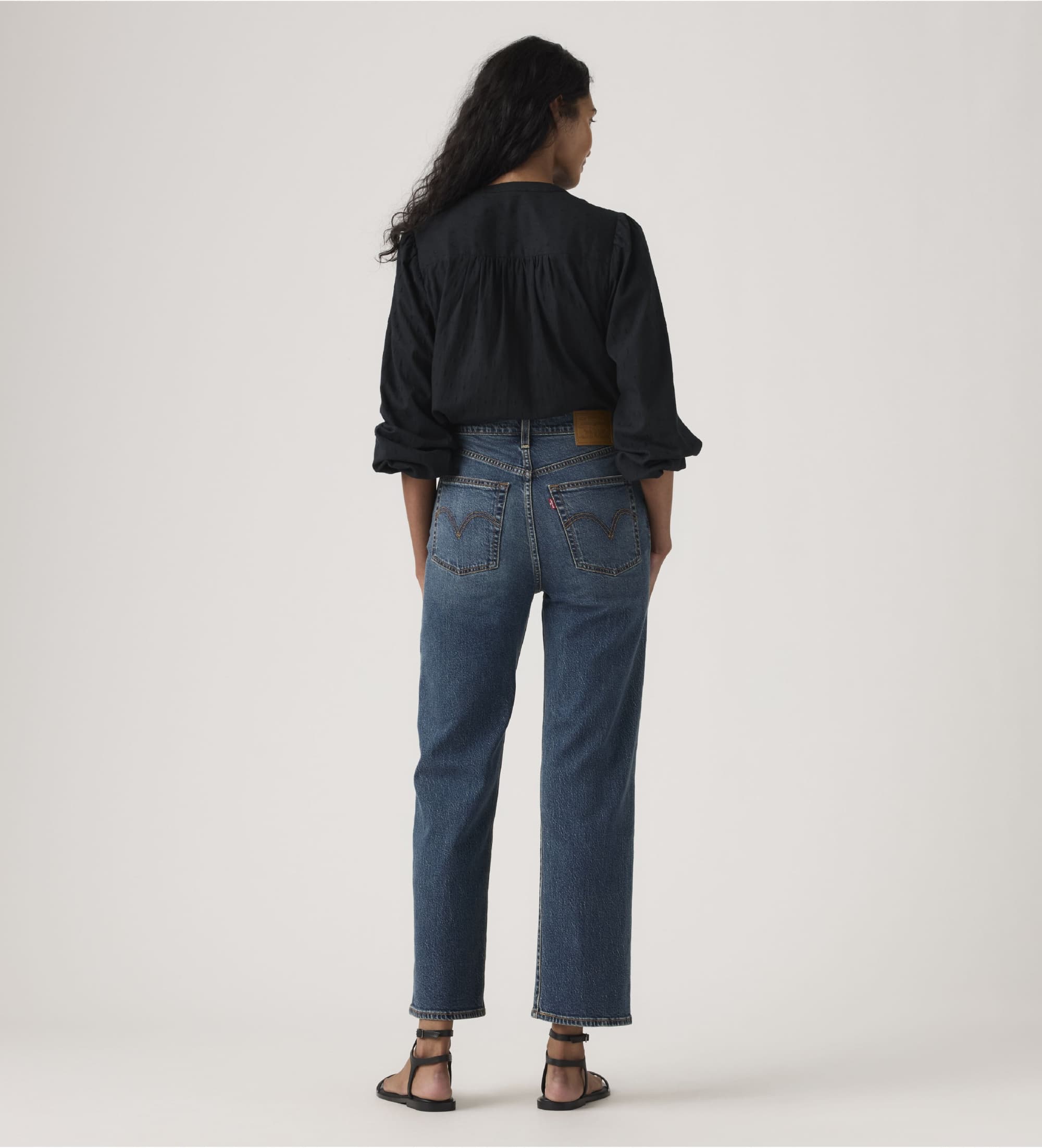 Levi's für Damen. 72693-0281 Jeans Straight Ankle Ribcage blau (28/29), Lässig, Baumwolle, Denim