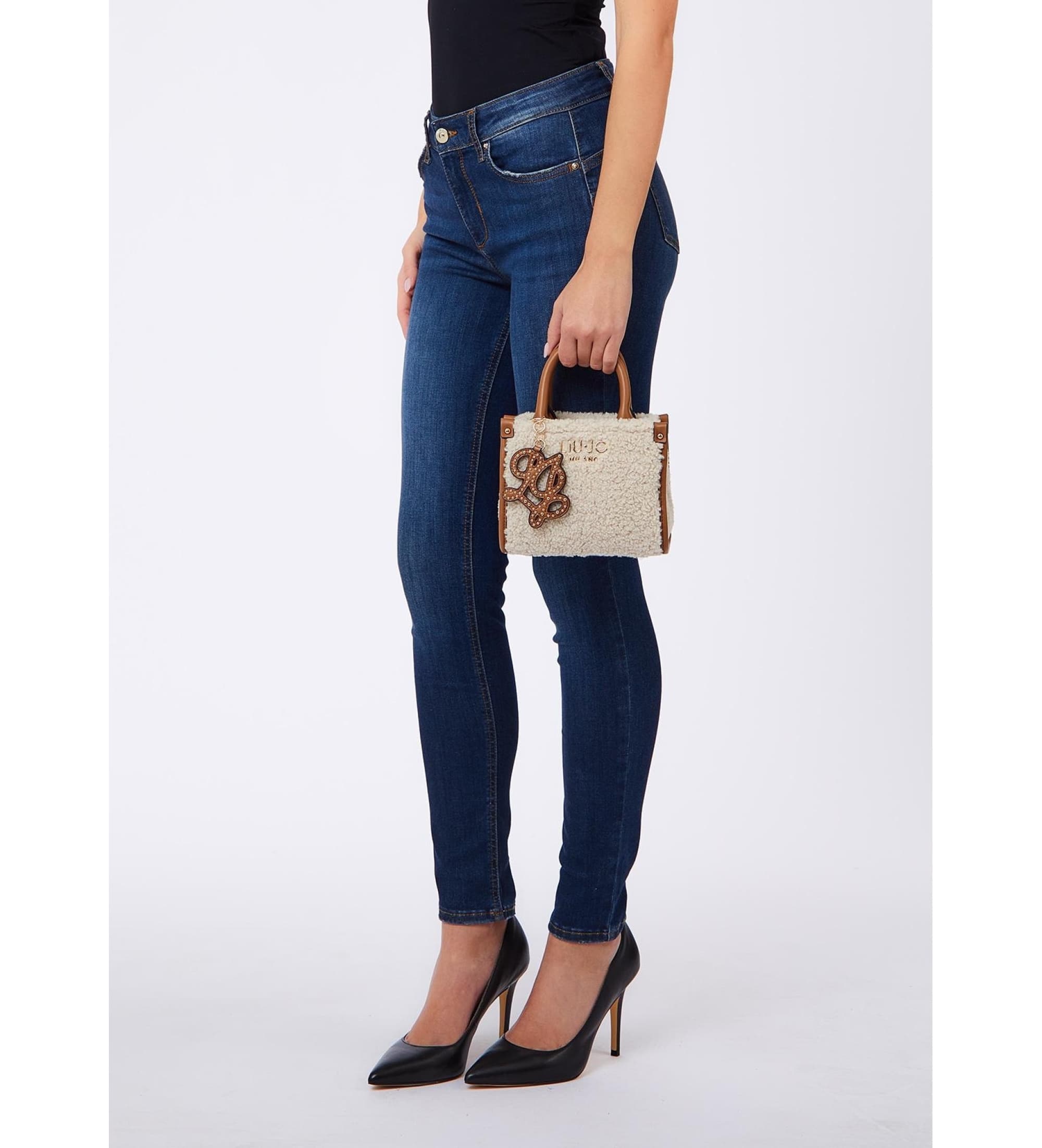 Liu Jo pour femme. AF6102-E1163 Sac mini en peluche beige (OSFA), Casuel, Polyester