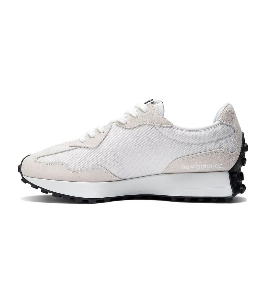 New Balancevoor mannen. MS327V1 Leren sportschoenen 327 grijs (42), Leer, Wit, Plat, Veters, Casual