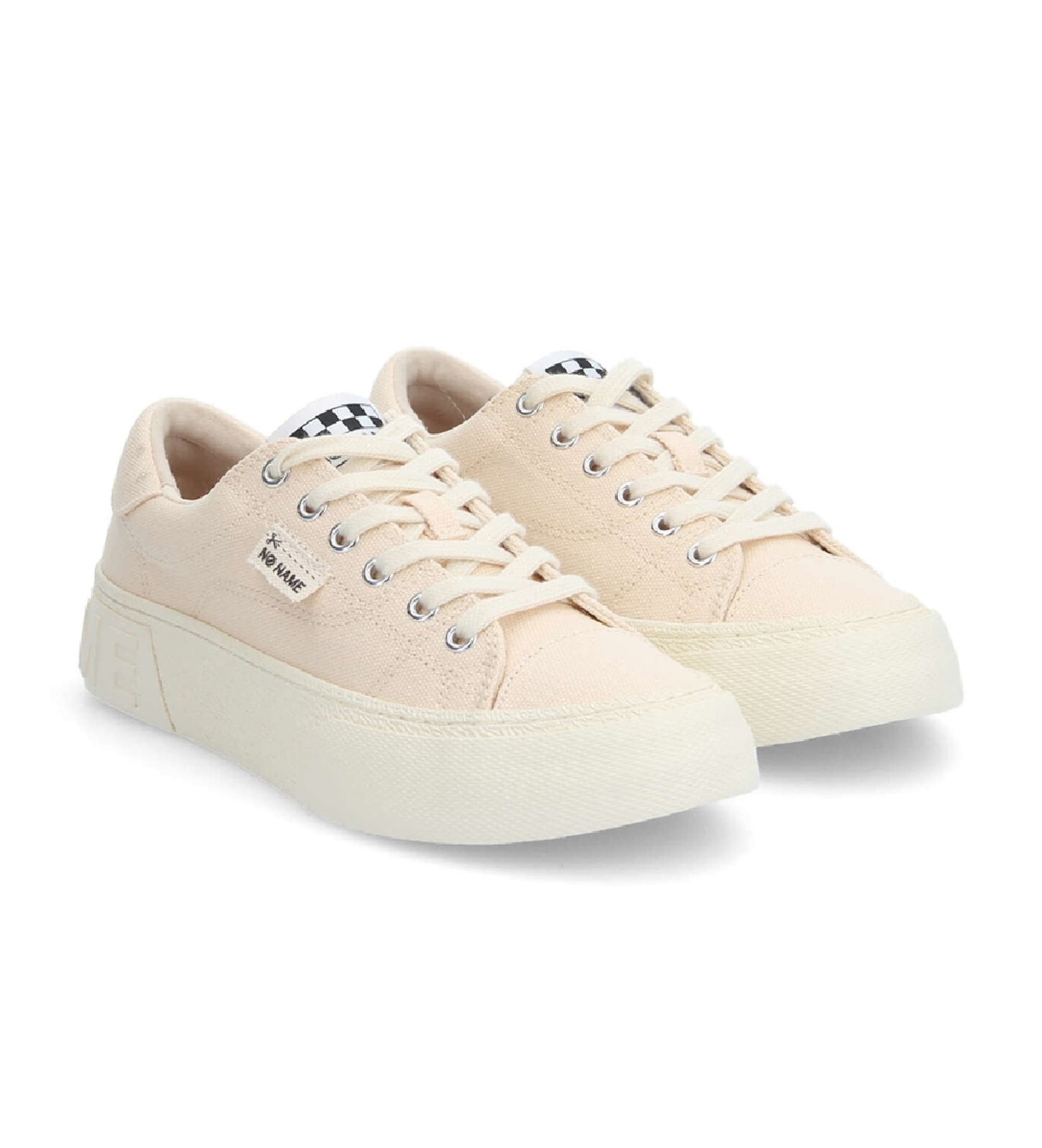 NO NAME pour femme. QNBCOD0 Pantoufles beiges Reset (37), Tissu, Plat, Lacets, Casuel
