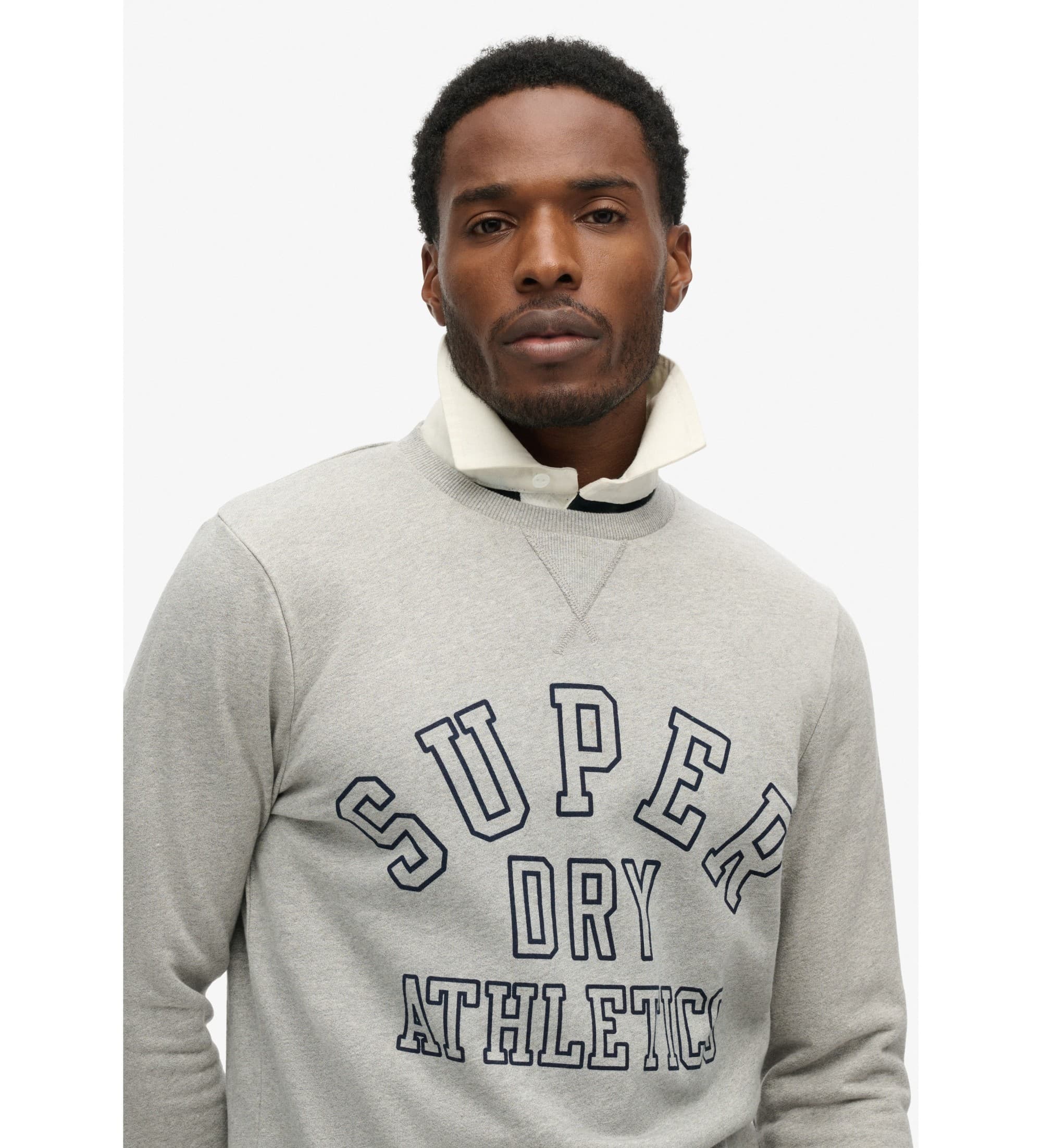 Superdry für Herren. M2013965A Sportliches graues bedrucktes Sweatshirt (S), Lässig, Baumwolle