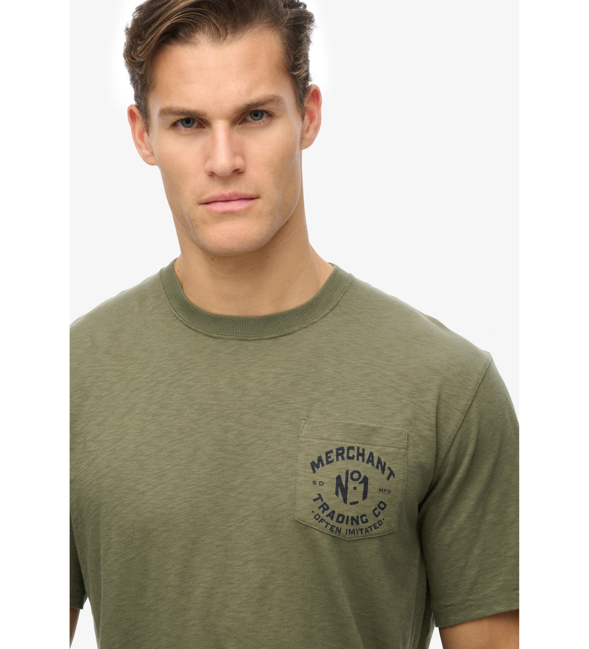 Superdry für Herren. M1012210A Merchant Store Grafik-T-Shirt grün (XXL), Lässig, Baumwolle, Kurzarm
