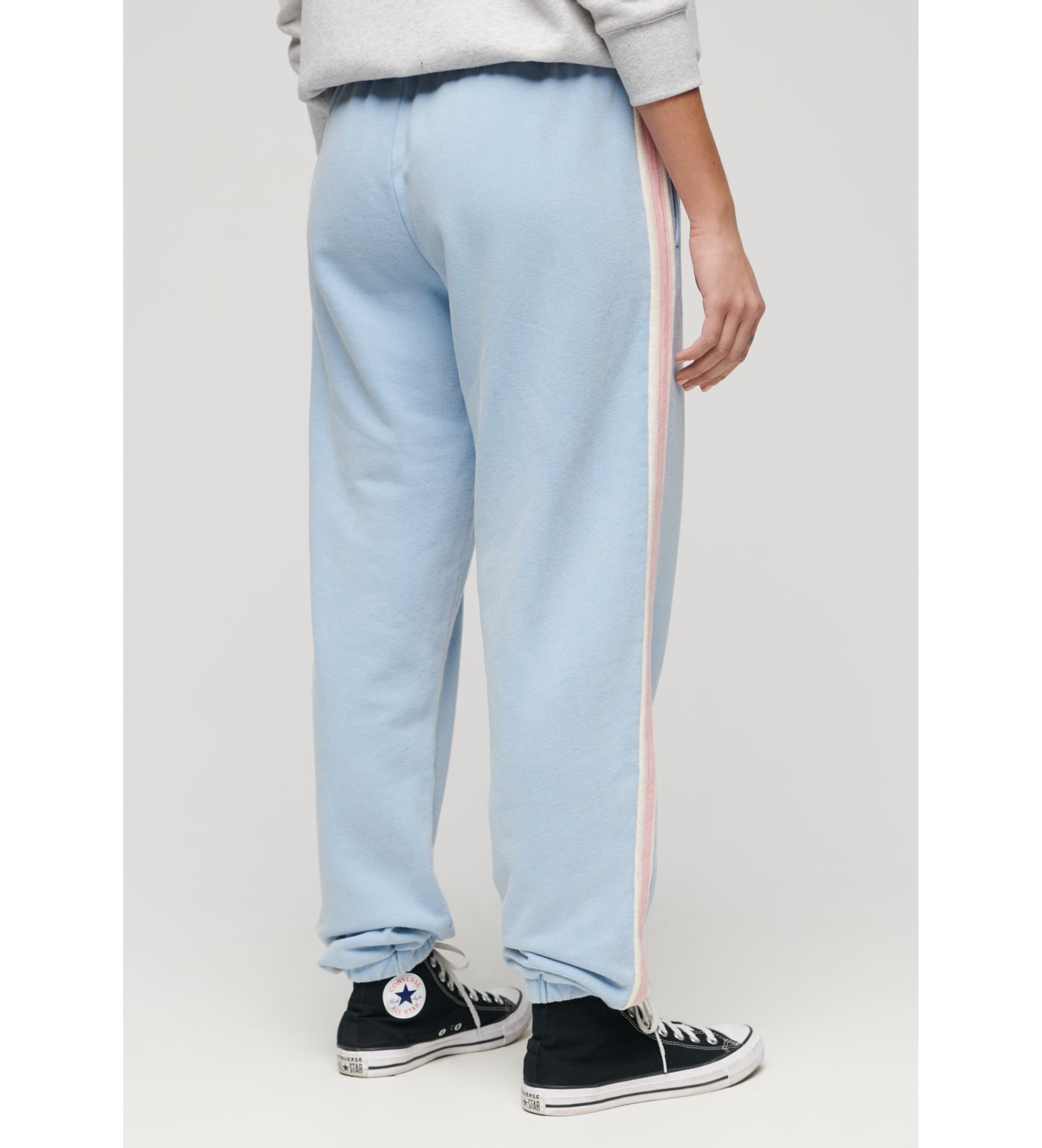 Superdry für Damen. W7011074A Jogginghose mit Streifen an den Seiten Vingate blau (S), Lässig, Baumwolle