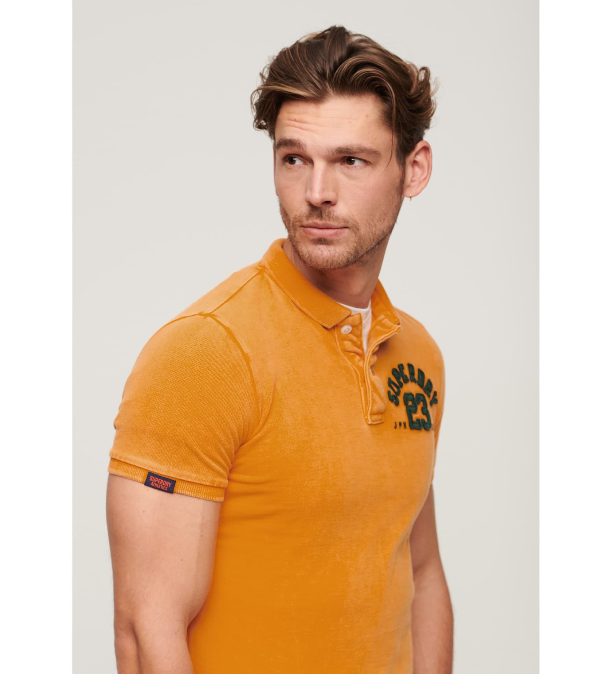 Superdry für Herren. M1110396A Polo Vintage Athletisch orange (M), Lässig, Baumwolle, Kurzarm