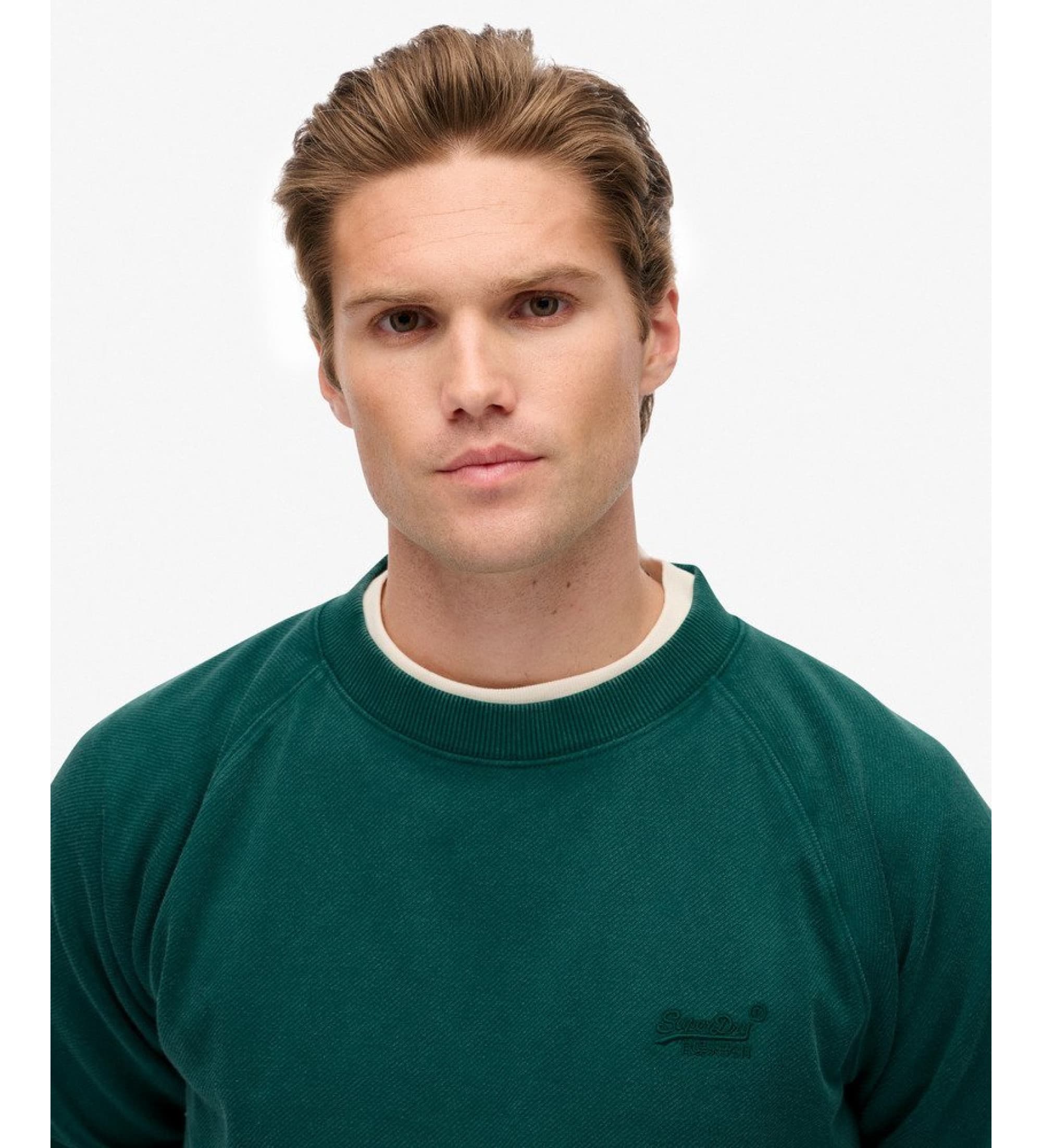 Superdry pour homme. M2014307A Essential Logo Raglan Sweatshirt green (XXL), Casuel, Vert, Coton